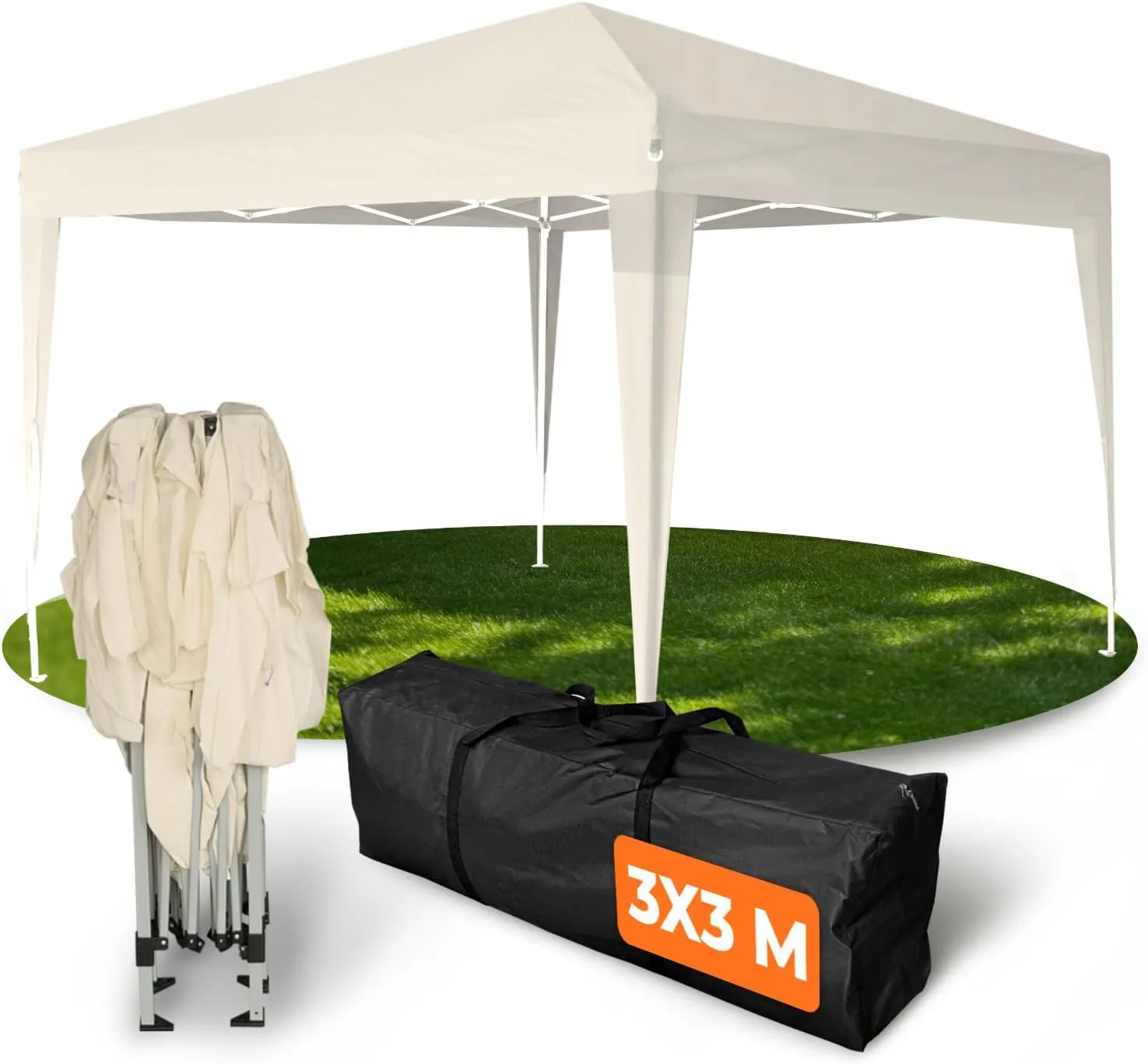 Kronenburg Faltpavillon wasserdicht Dachmaß 3 x 3 m UV Schutz 50+ Pavillon in Champagner