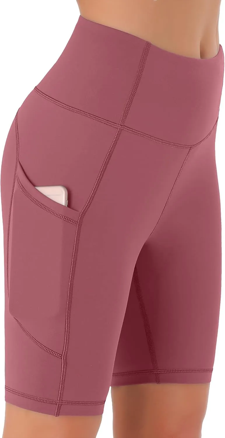 Persit Damen Kurze Leggings, Blickdicht Radlerhose mit Taschen