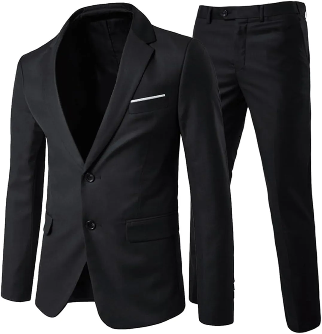 Allthemen Men's Suit 2-Piece Slim-Fit, Wedding Suit, Modern Business Suit