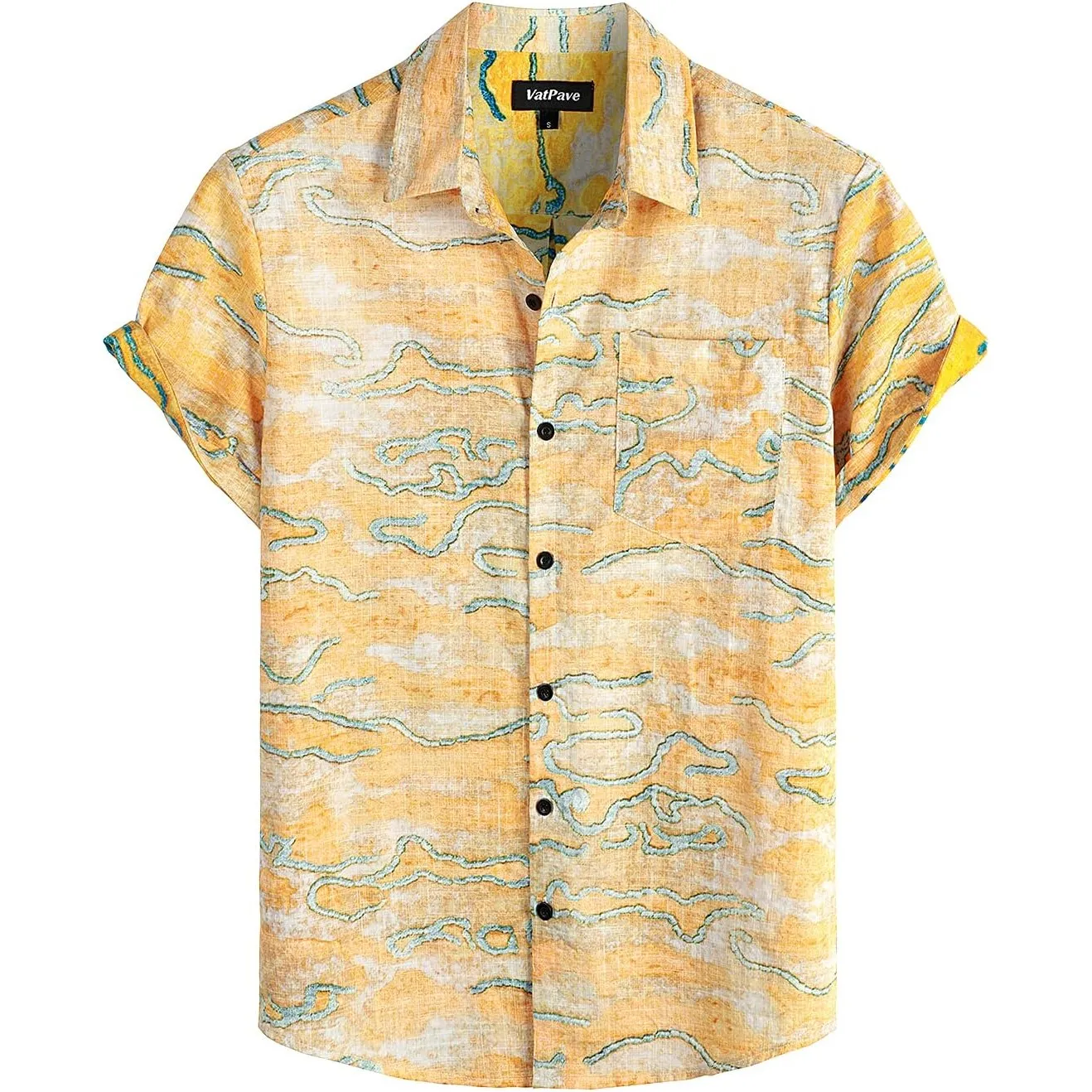 VATPAVE Herren HawaiiHemden Freizeit Blumen Kurzarm Tropische Strandhemden | Strand, Hawaii Hemd Männer, Blumig, Baumwo…