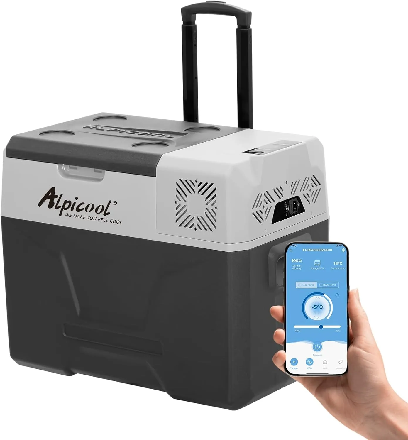 Alpicool CX40 40L Compressor Cool Box 12 V Portable Fridge Electric Freezer Box Small Freezer for Car Camping, Truck, B…