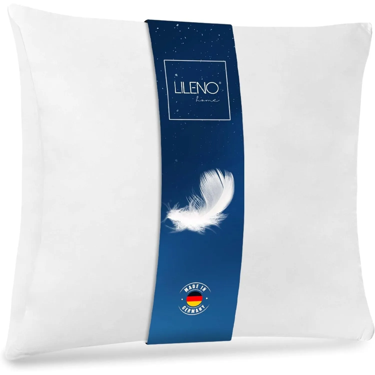 LILENO HOME Federkissen 80x80 cm [1er Set] - Kissen 80 x 80 cm aus Federn als Kopfkissen, Schlafkissen u. Bettkissen pe…