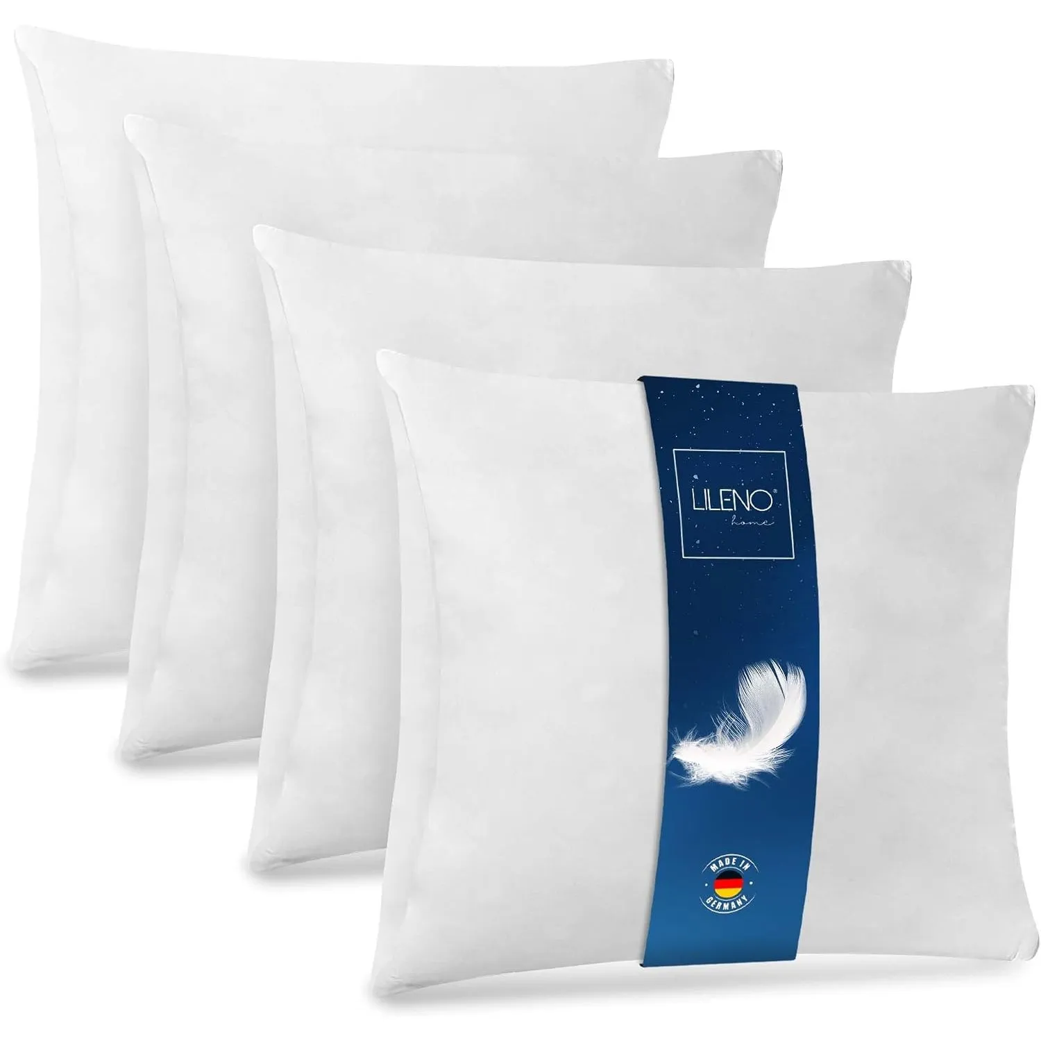 LILENO HOME Federkissen 40x40 cm [4er Set] - Kissen 40 x 40 cm aus Federn