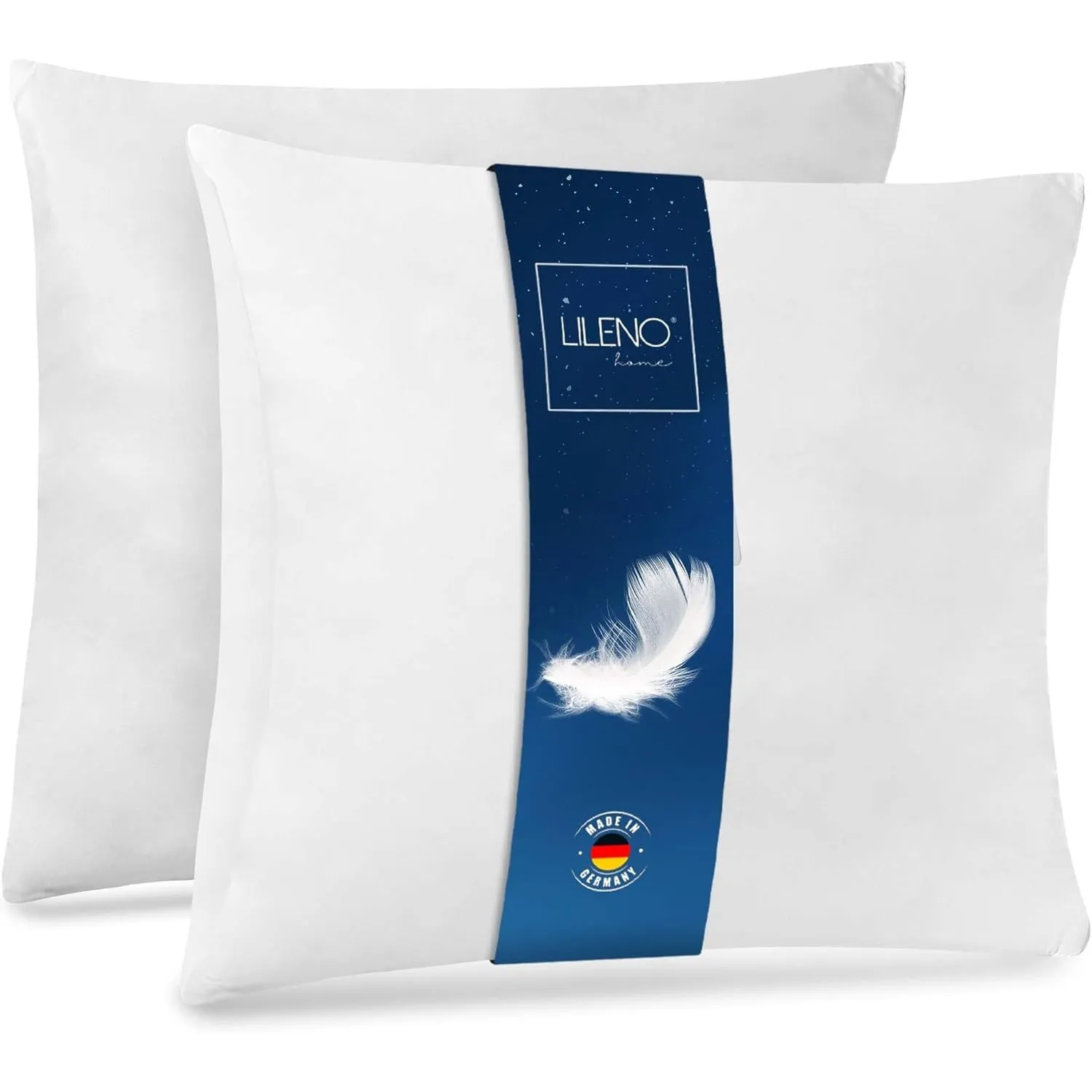 LILENO HOME Federkissen 80x80 cm [2er Set] - Kissen 80 x 80 cm aus Federn