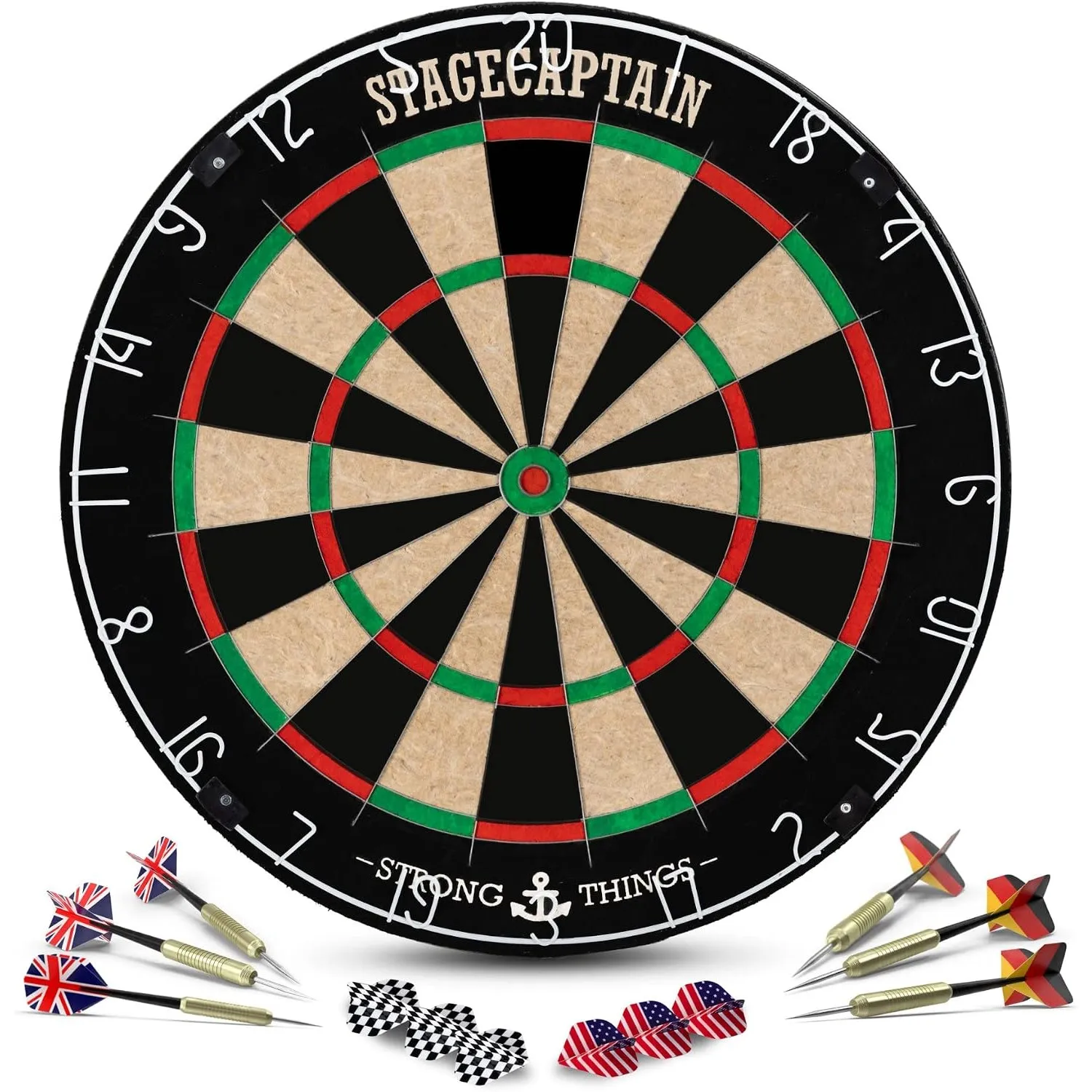 Stagecaptain DBS-1715 Bullseye Pro Dartscheibe, Dartscheibe aus Sisal