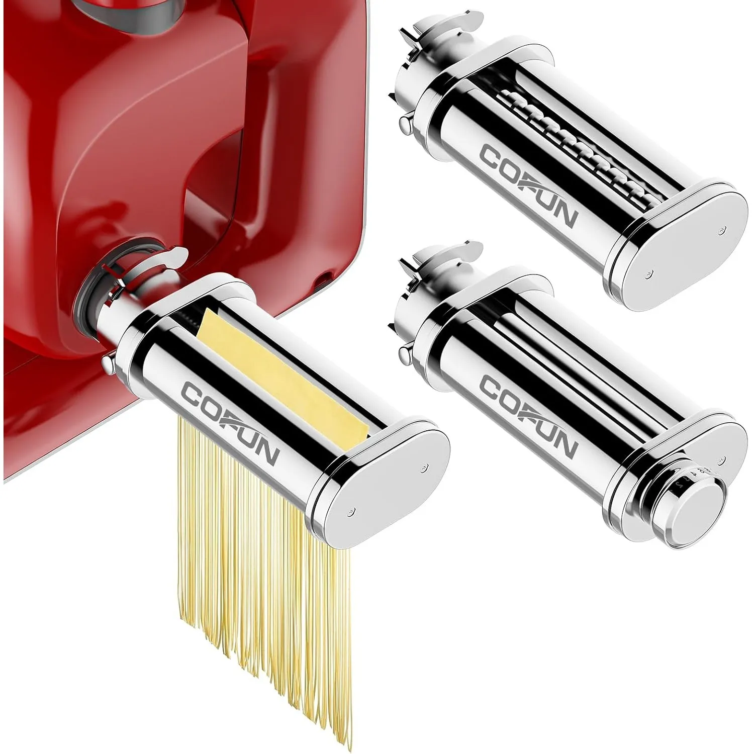COFUN 3 Stück Edelstahl Nudelvorsatz für BOSCH MUM 5 Serie 4 Zubehörteile