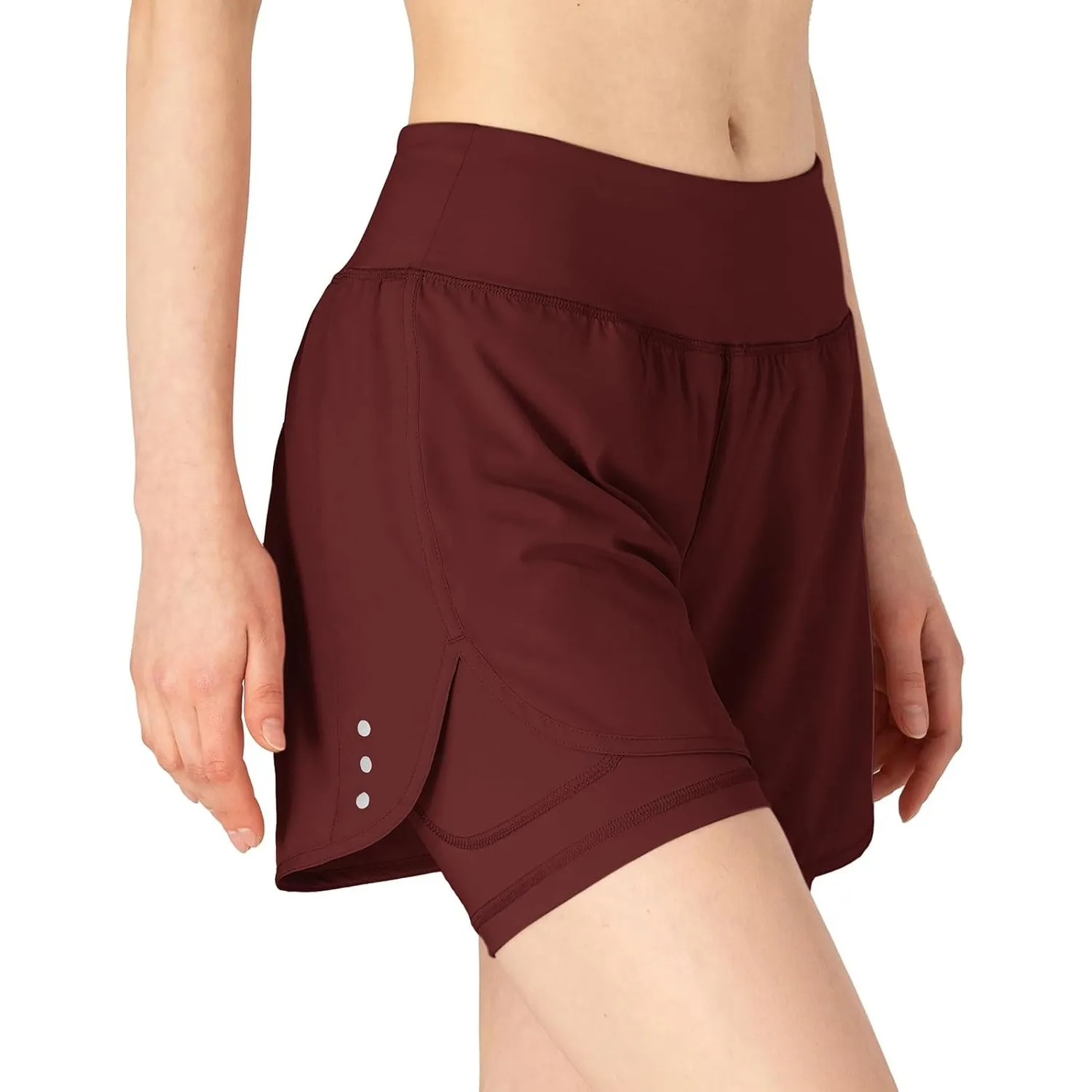 donhobo Damen Sommer Sport Shorts 2 in 1 Schnell Trocknend Laufshorts Fitness Yoga Jogging Sport Shorts