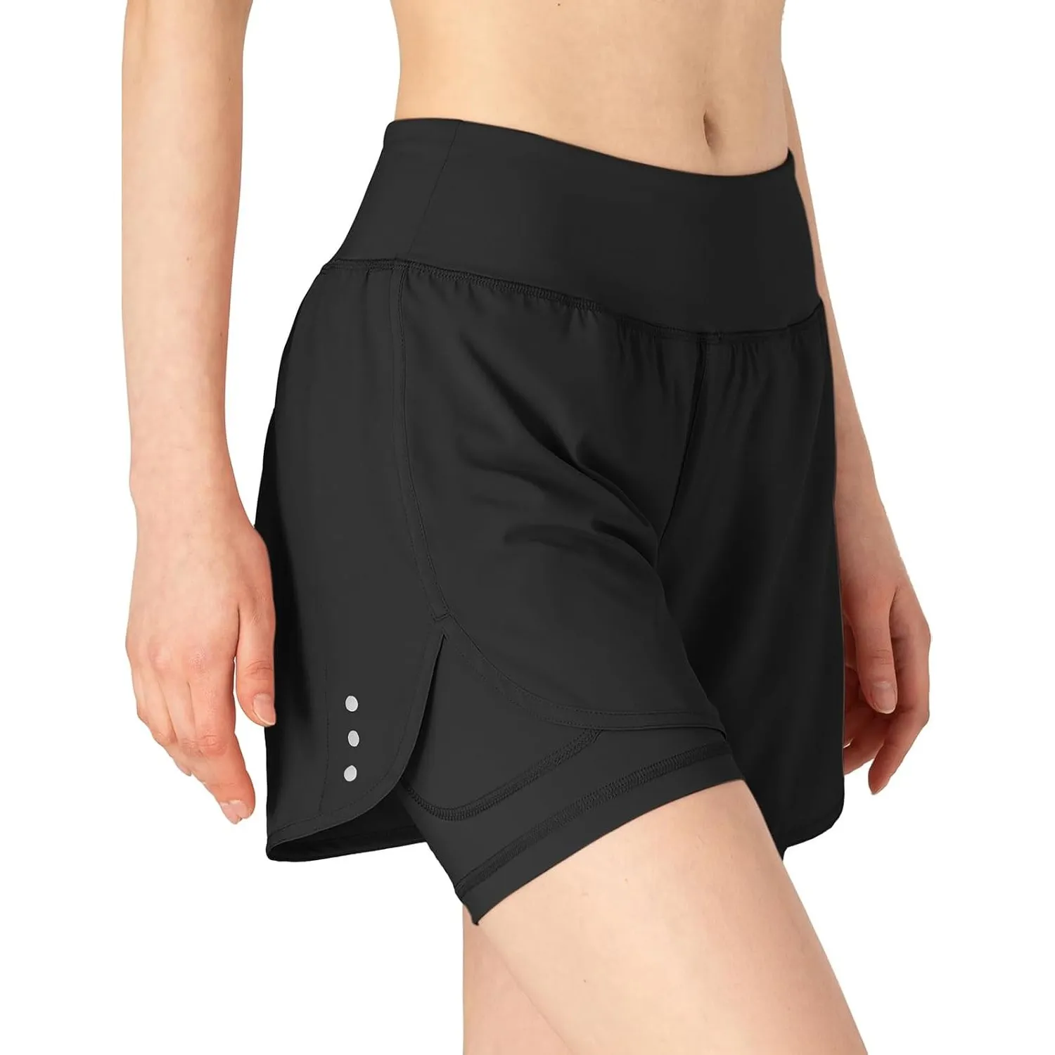 donhobo Damen Sommer Sport Shorts 2 in 1 Schnell Trocknend Laufshorts Fitness Yoga Jogging Sport Shorts