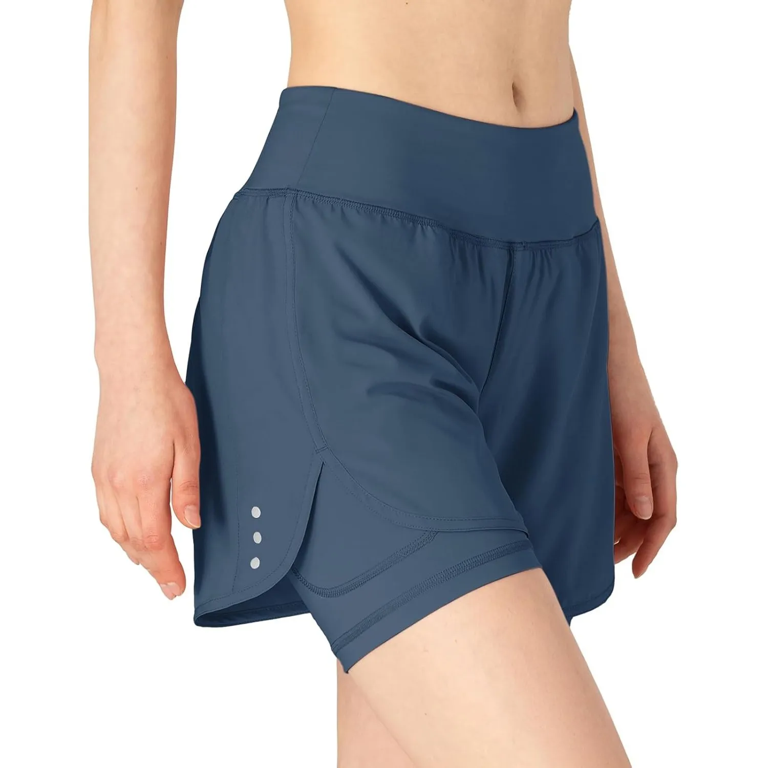 donhobo Damen Sommer Sport Shorts 2 in 1 Schnell Trocknend Laufshorts Fitness Yoga Jogging Sport Shorts