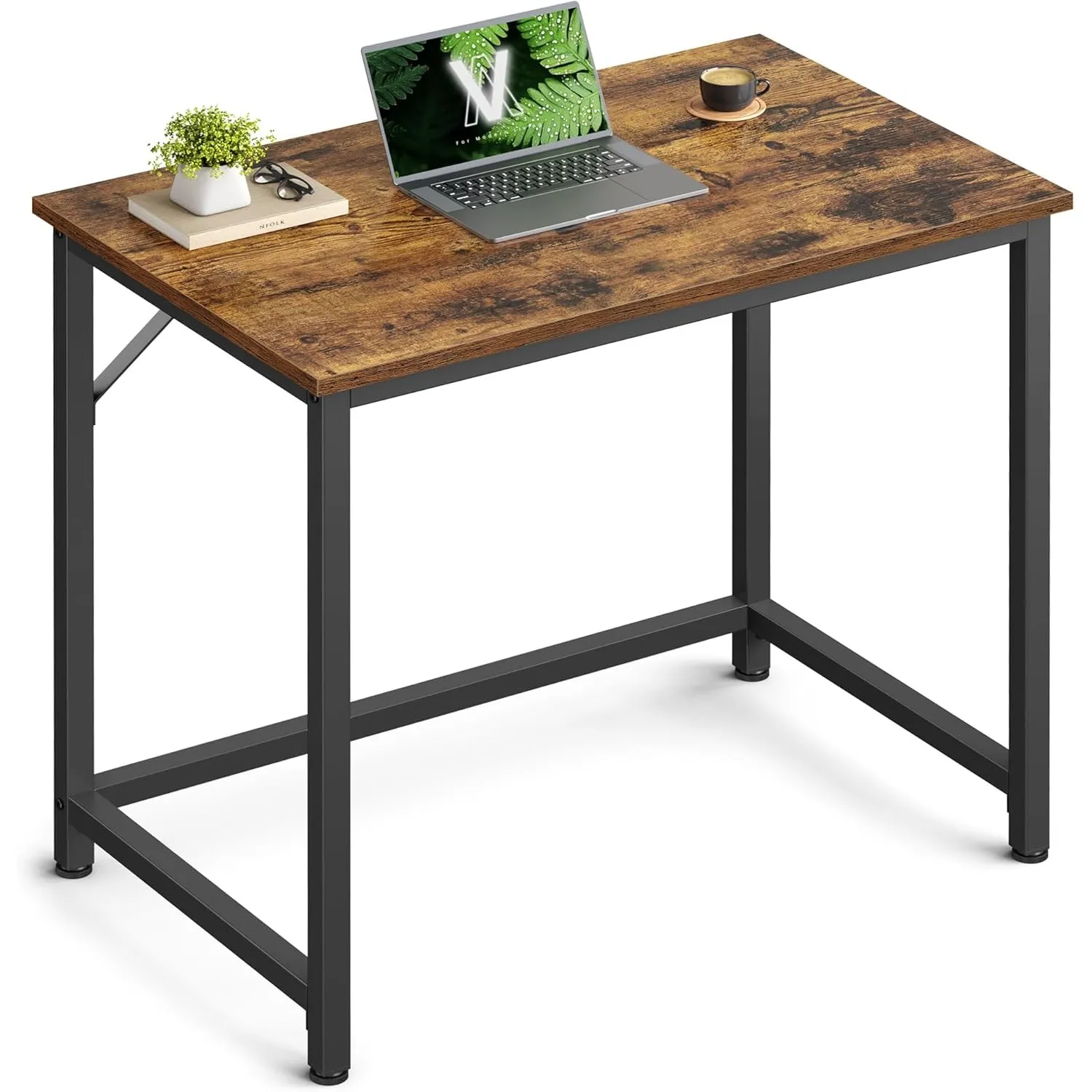 VASAGLE Tisch, Computertisch, Bürotisch, 80 x 50 x 76 cm | Für Arbeitszimmer, Schlafzimmer, Wohnzimmer, vintagebraun-ti…