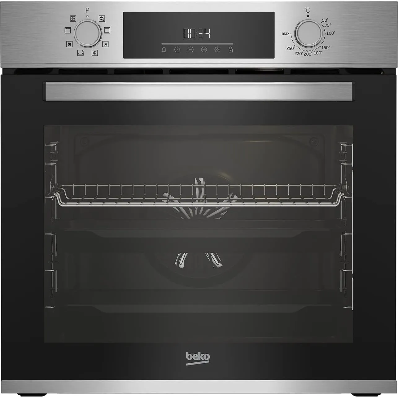 Beko Einbau-Backofen BBIM12300X, b300, 60 cm Backofen, 72 l Volumen, Dampfreinigung SteamShine, 8 Heizarten, AeroPerfec…