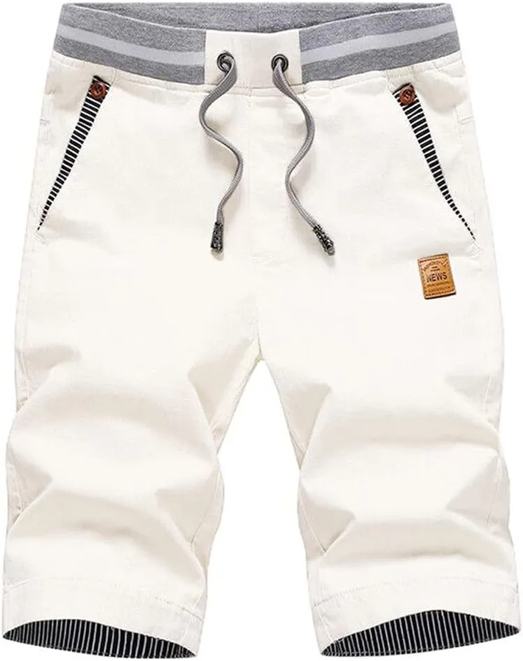 Tansozer Men's Summer Chino Elasticated Shorts