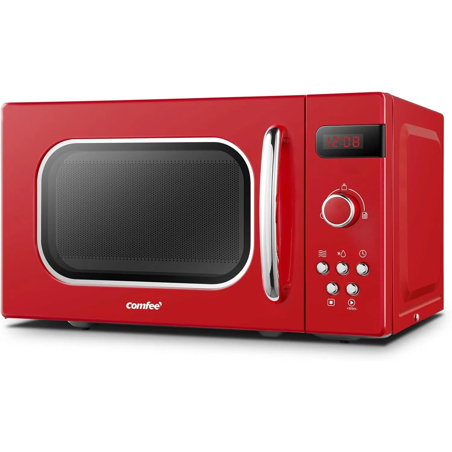 Comfee CMSRO 20 di rd Retro-Mikrowelle mit 8 Automatikmenüs, 5 Leistungsstufen, Schnellkochtaste, 20 l, 800 W, leidensc…