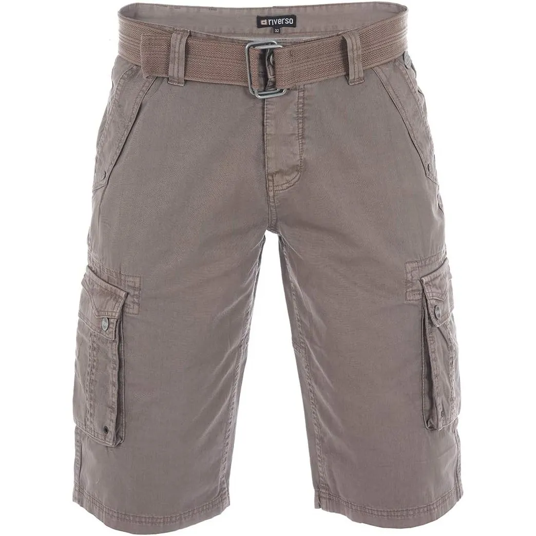 riverso Kurze Hosen Herren Cargo Shorts mit Gürtel Regular Fit RIVAnton Cargoshorts Sommer 100% Baumwolle Blau Beige Sc…