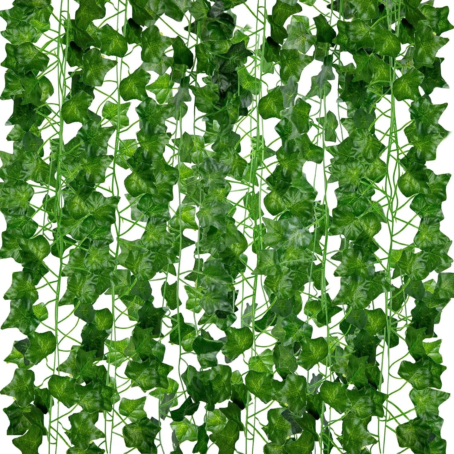ADORAMOUR Künstliche Efeu Girlanden - 12er Pack, 210cm Länge - Gefälschte Reben für Zimmer und Garten Wand Dekoration f…