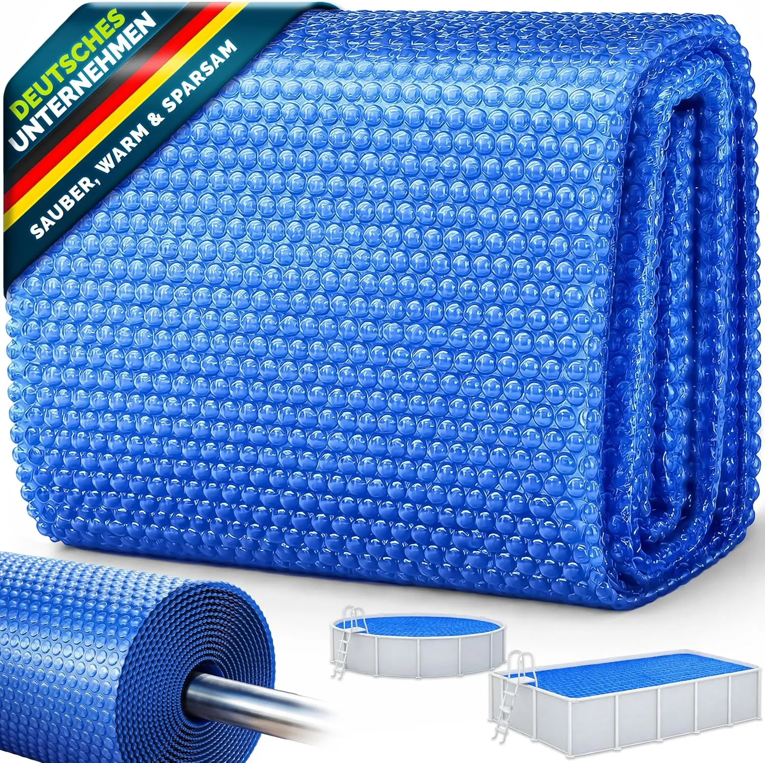 tillvex Pool Solar Tarpaulin Rectangular 450 x 220 cm | Solar Film Thickness 120 µm | Solar Tarpaulin Can be Cut to Siz…