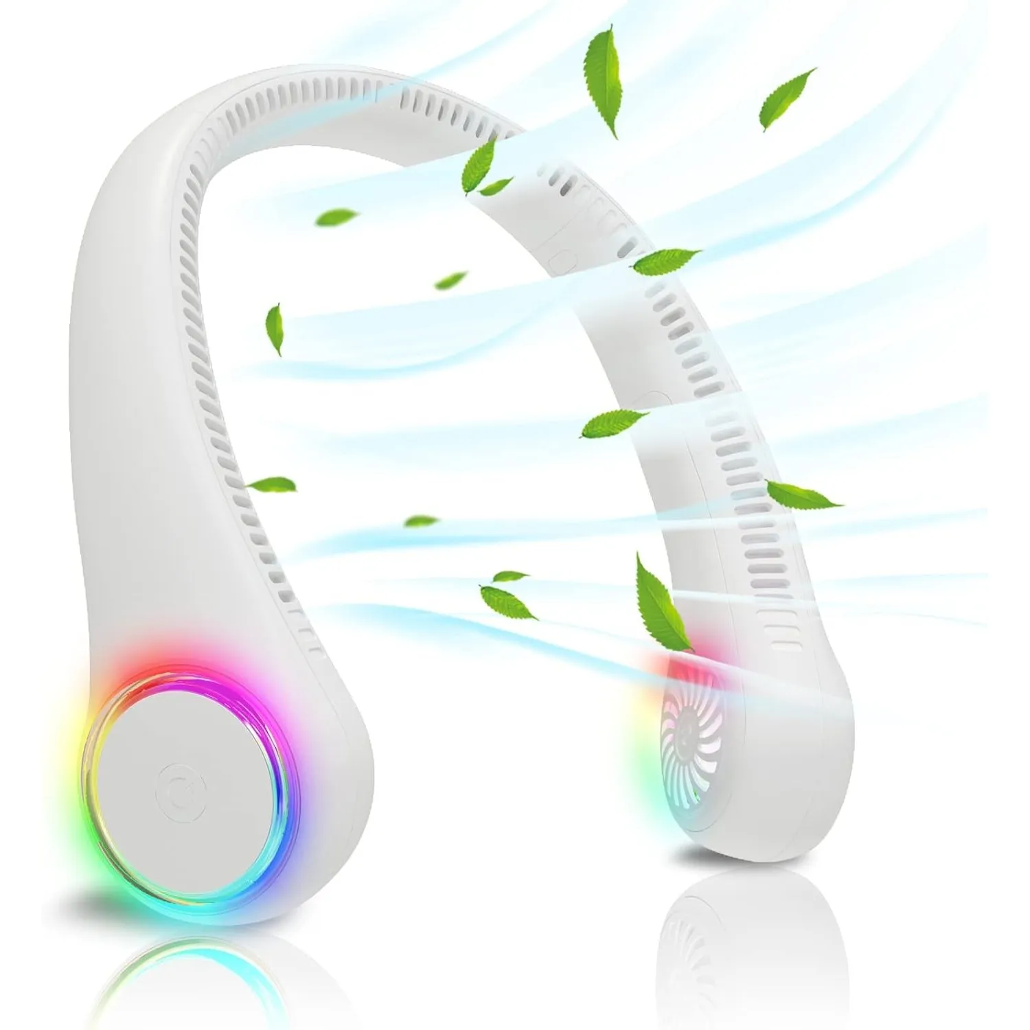 ITSHINY Hals ventilator, Tragbarer Ventilator Hals, leiser Mini USB Ventilator Klein Camping 4000mAh Ventilator Nacken …