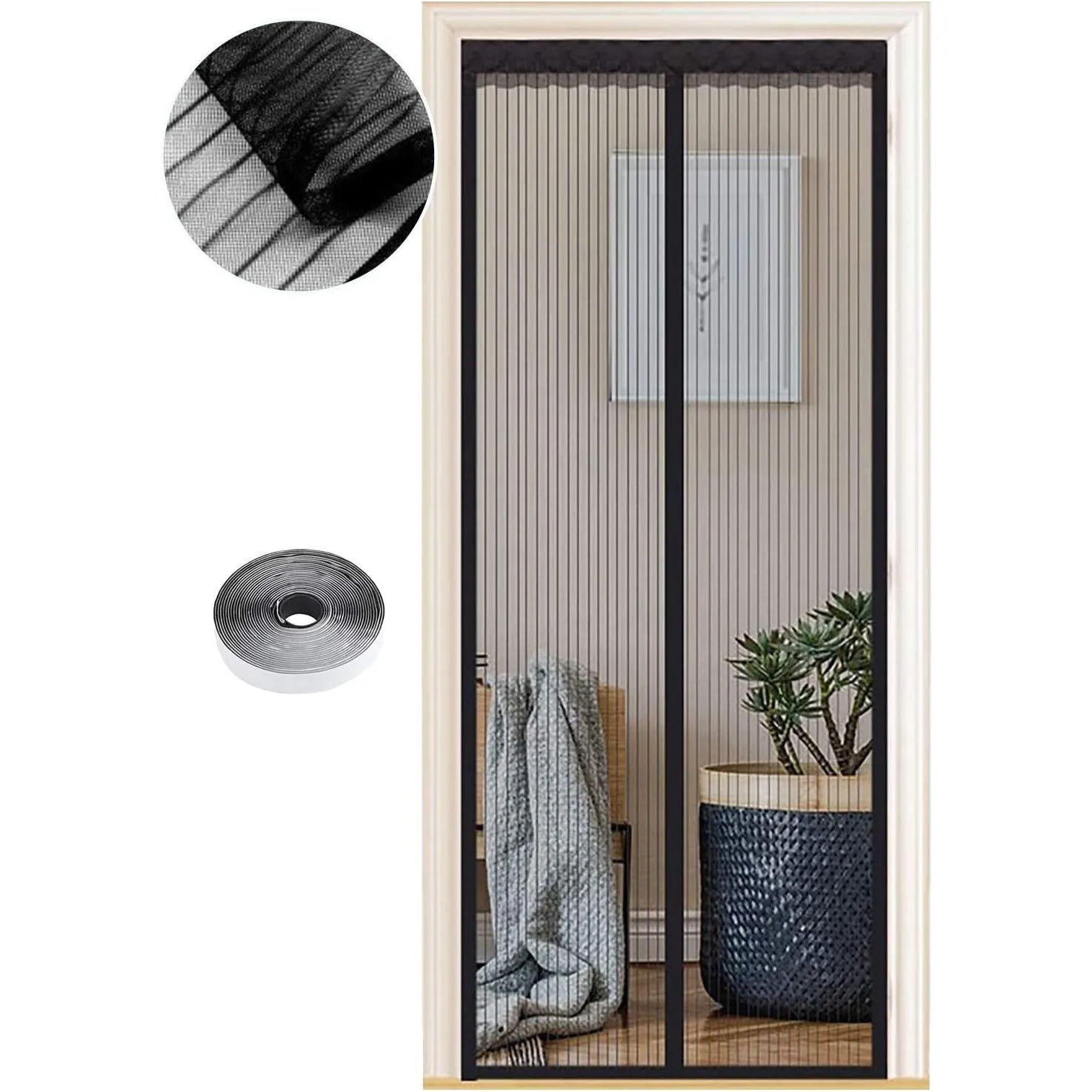 Fliegengitter Tür Magnet Insektenschutz, Verschiedene Größen,75 x 220cm, Magnetvorhang ist Ideal für Balkontür Wohnzimm…