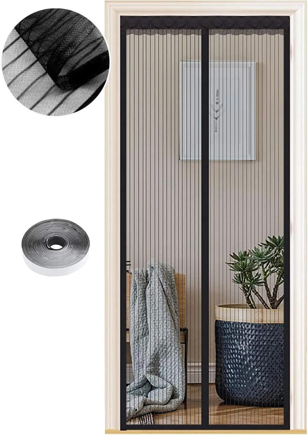 Fly Screen Door, Magnetic Insect Protection, Various Sizes, 80 x 185 cm, Magnetic Curtain is Ideal for Balcony Door, Li…