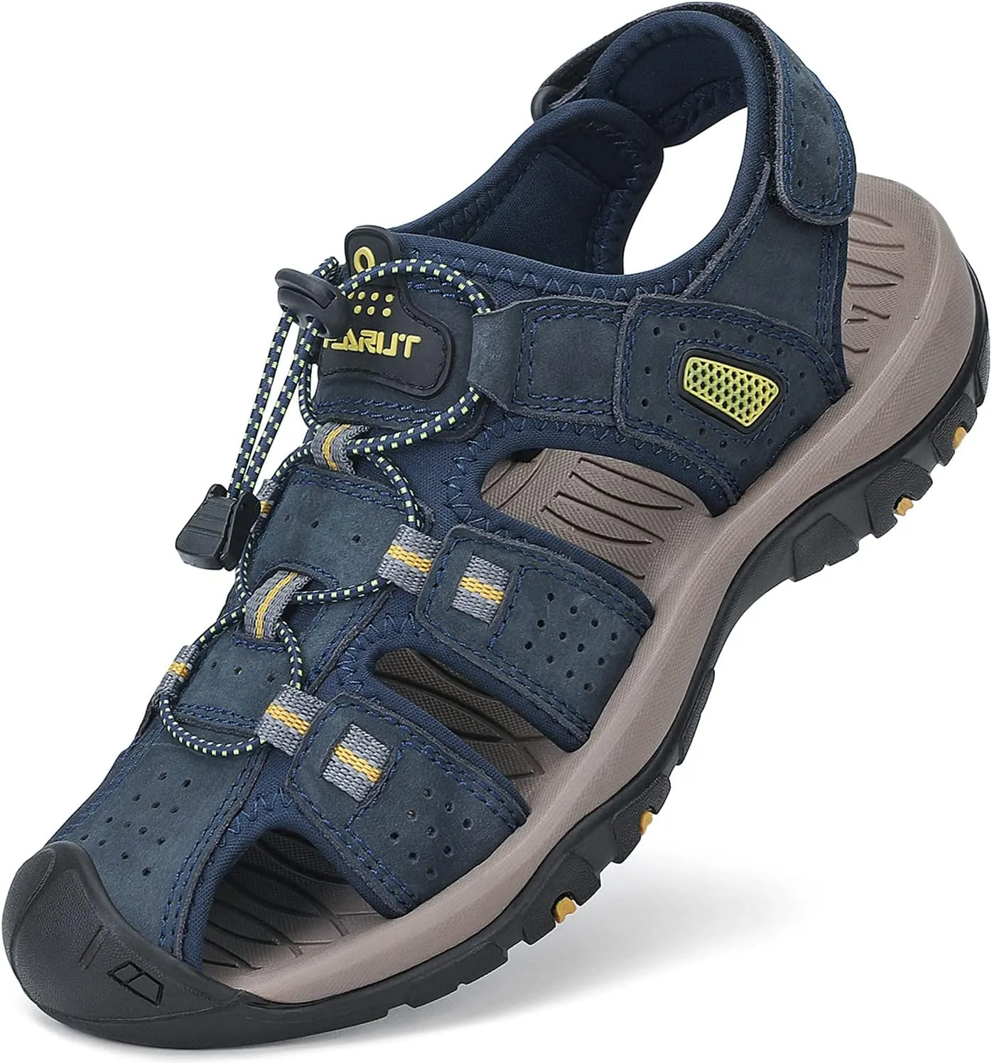 FLARUT Men’s Sandals, Outdoor Sandals, Summer Hiking Shoes, Trekking Sandals, Leather Beach Hiking Sandals, Running Sho…