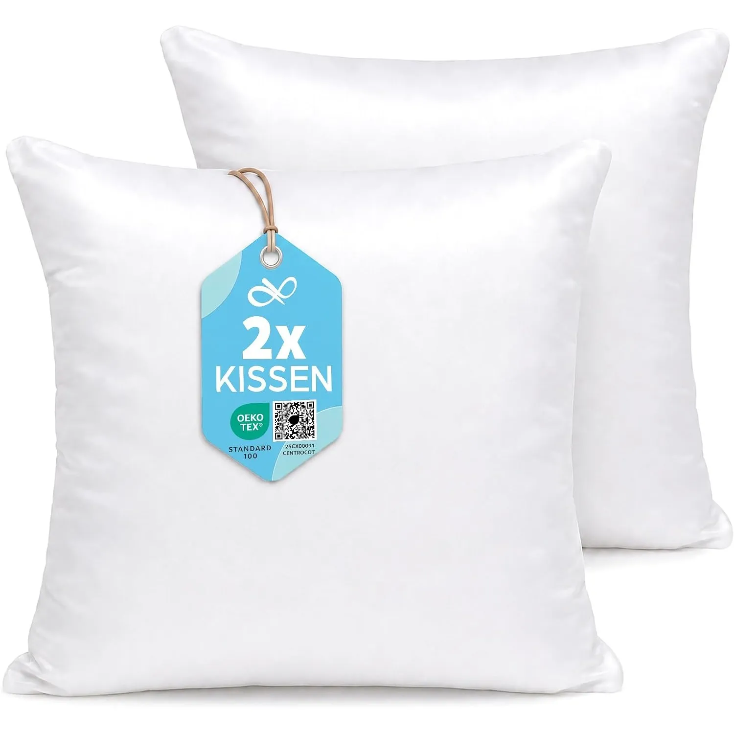 Flowen Kissen 40x40 Kopfkissen 2er Set für Sofa und Bett Innenkissen Hypoallergene Anti-Milben Kissenfüllung mit Weiche…