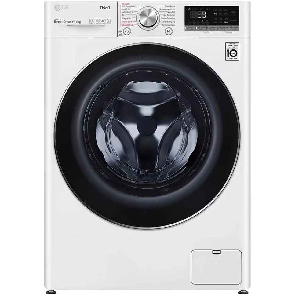 LG Electronics V7WD96H1A Waschtrockner mit AI DD | 9 kg Waschen | 6 kg Trocknen | 1400 U/Min | Steam | TurboWash 360° |…