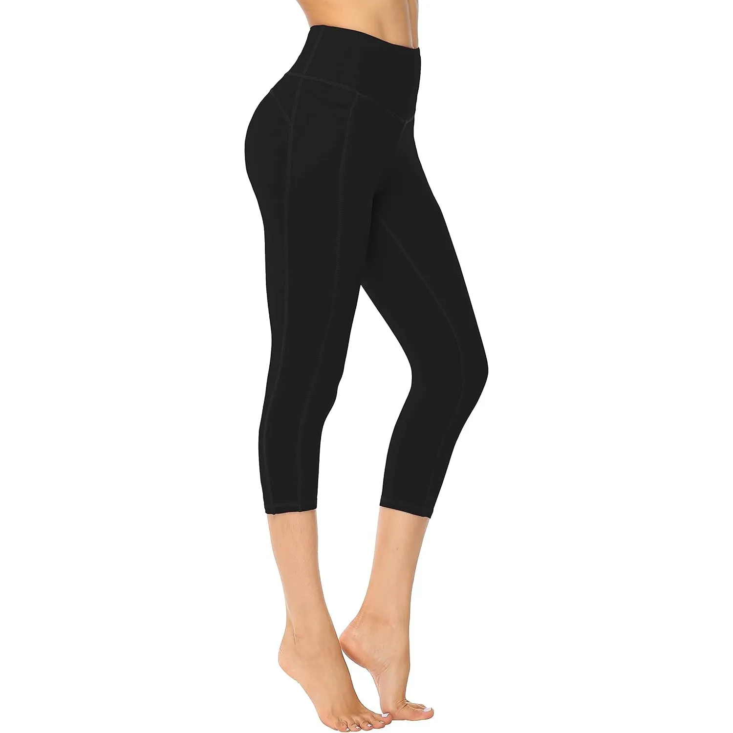 Persit Damen Sport Leggins mit Taschen, Blickdicht Sporthose Yogahose Streetwear