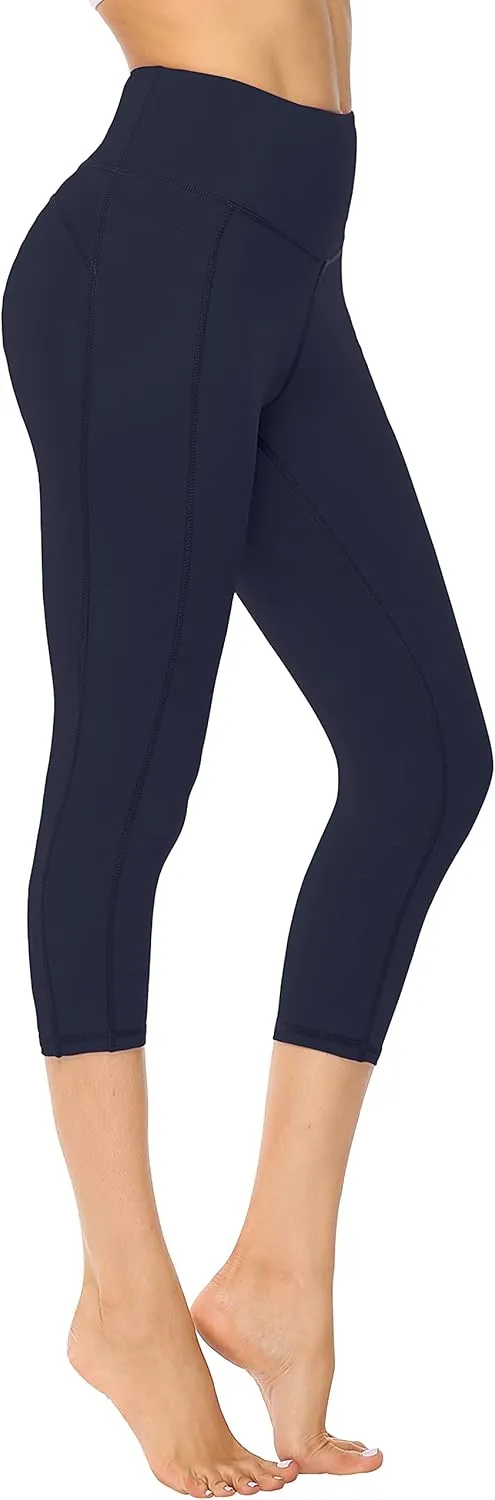 Persit Damen Sport Leggins mit Taschen, Blickdicht Sporthose Yogahose Streetwear