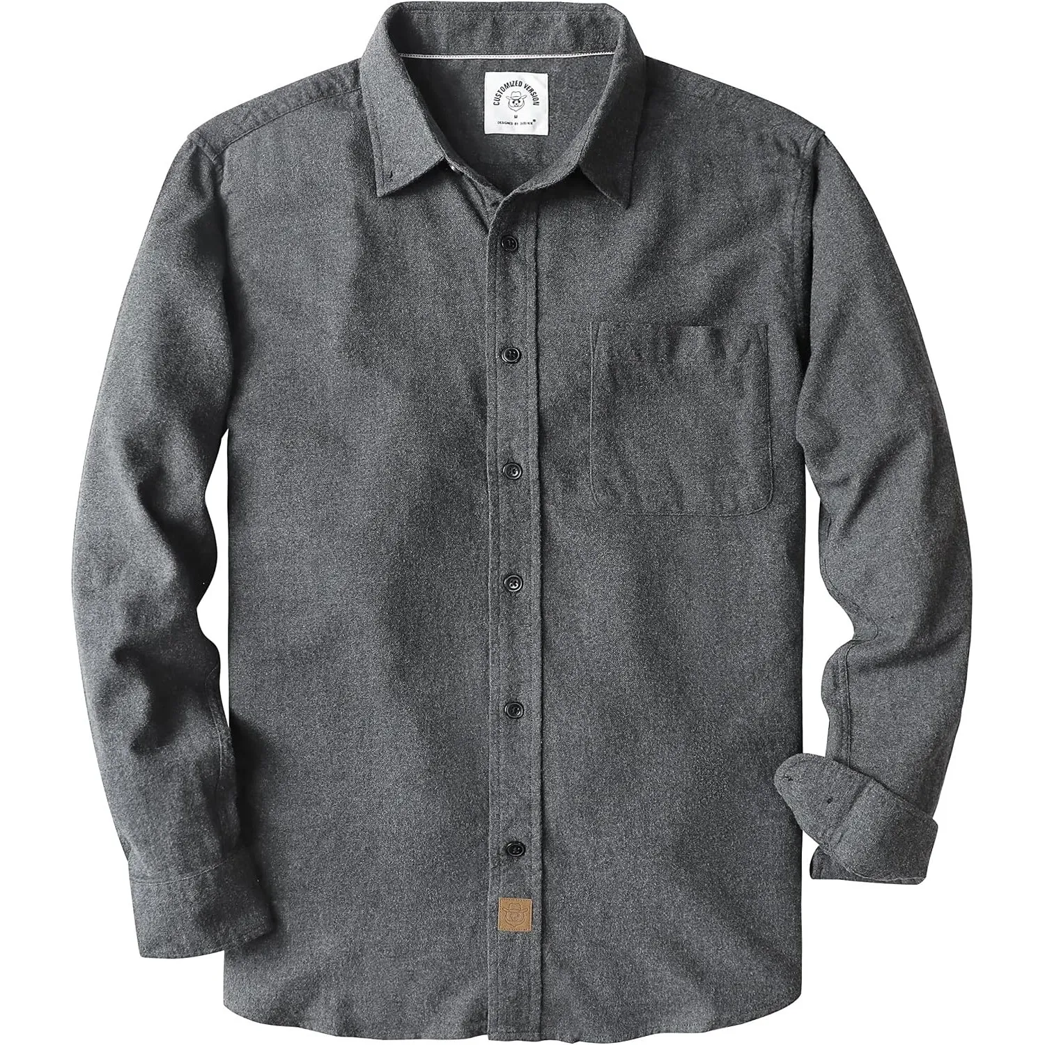 Dubinik® 6 oz Flanellhemd Herren Kariert Button Down Baumwolle Draußen
