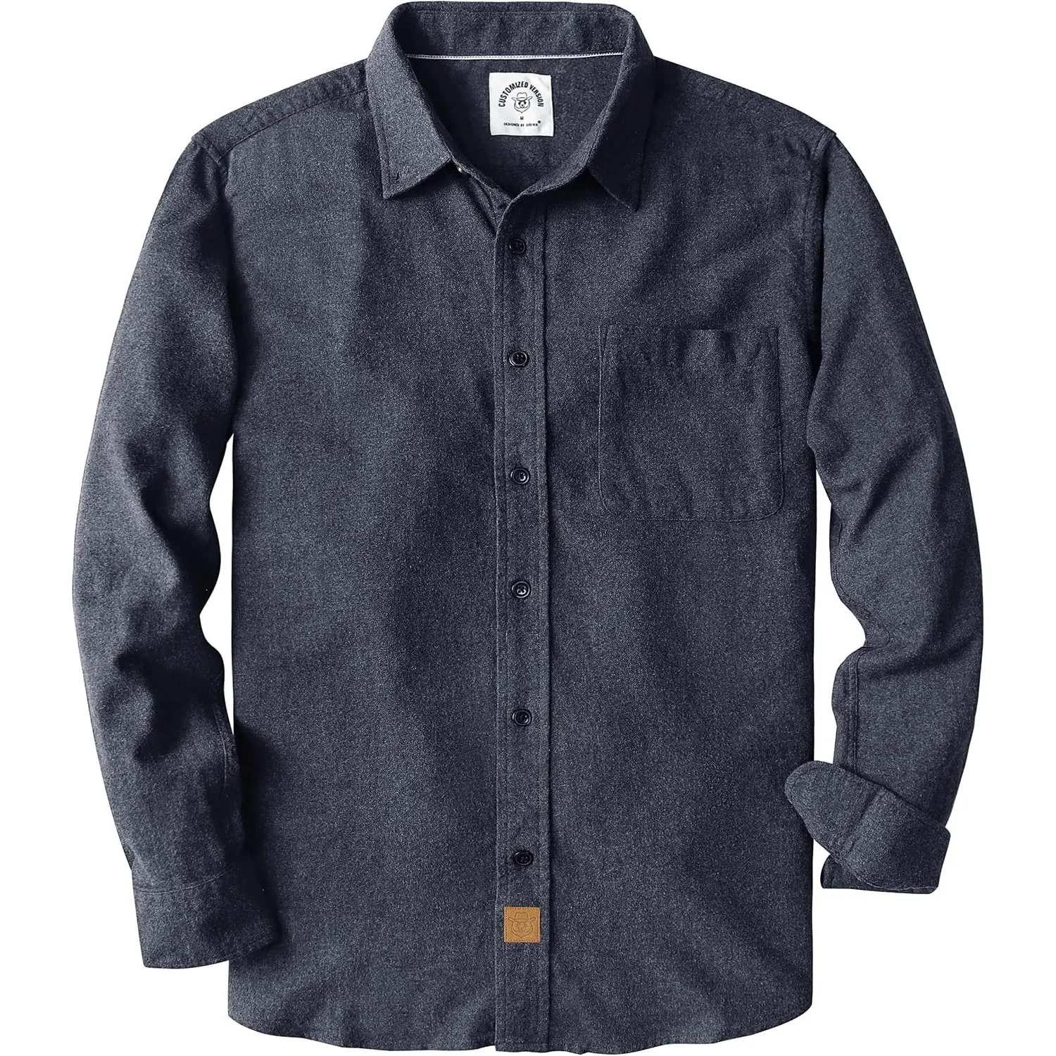 Dubinik® 6 oz Flanellhemd Herren Kariert Button Down Baumwolle Draußen