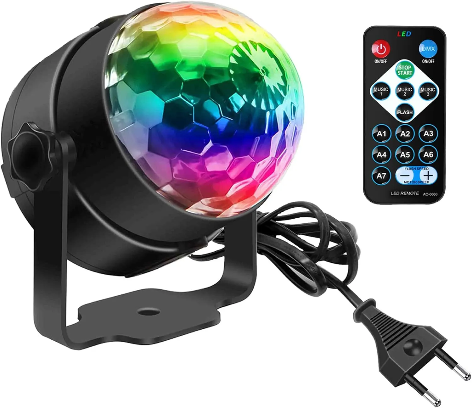 Discokugel, SEBRUANC Disco Lights LED Musikgesteuert DJ Party licht 360° Rotierende Ball Lights 3W RGB Bühnenlichter mi…