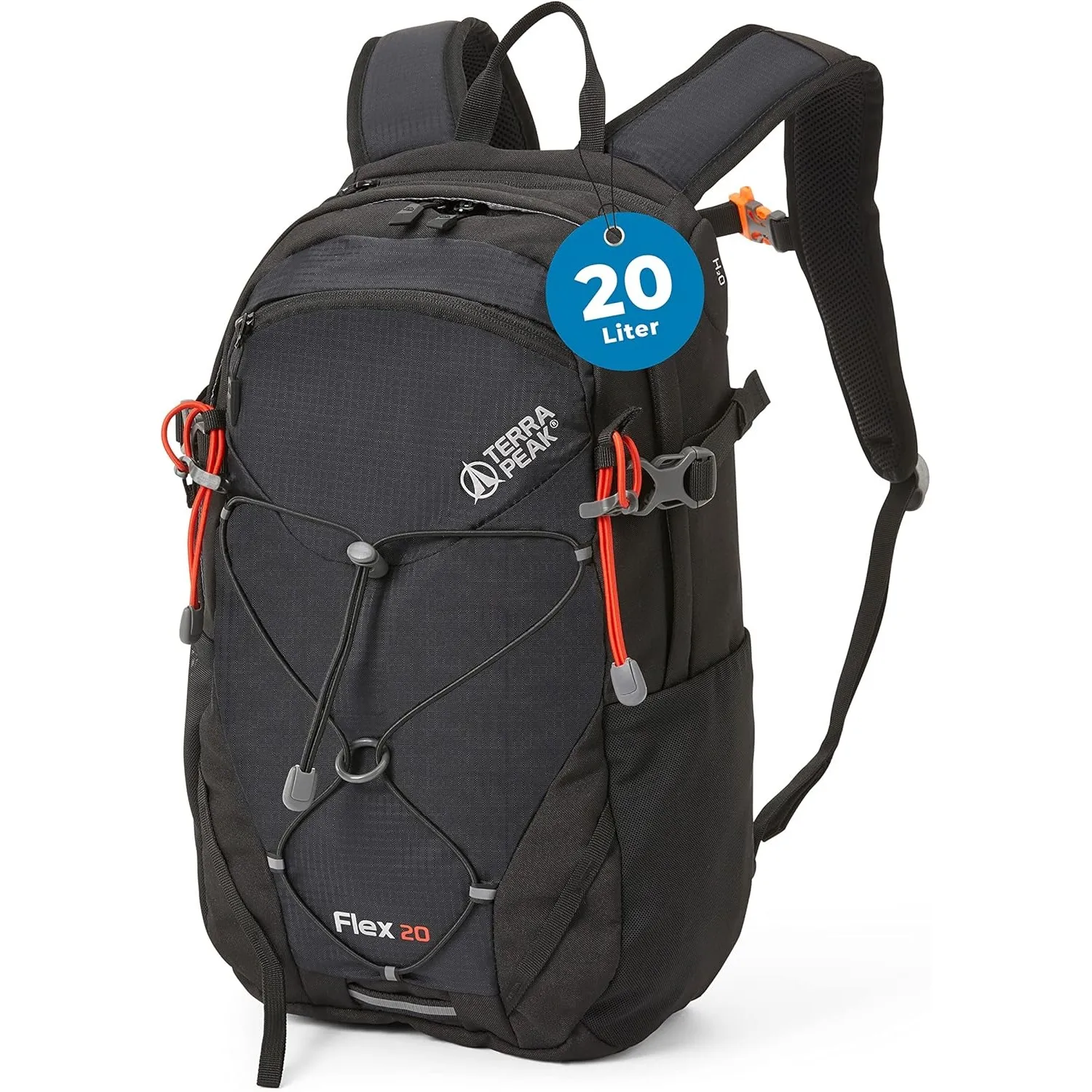 Terra Peak® Premium Wanderrucksack 20L (FLEX 20) klein mit Rückenbelüftung, Regenschutz & Trinksystem-Halterung - Ergon…