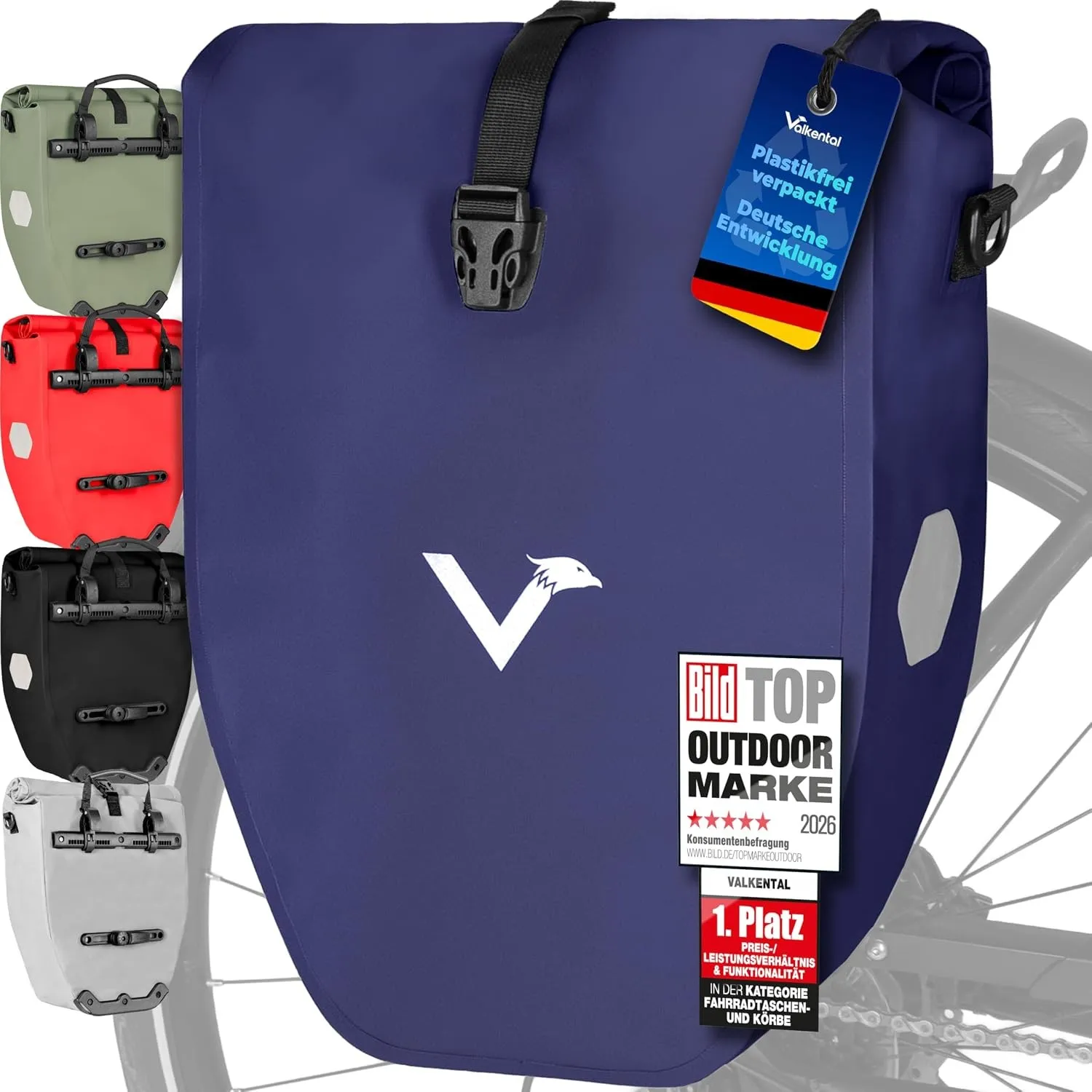 Valkental Gepäckträgertasche, Wasserdicht & Abschließbar
