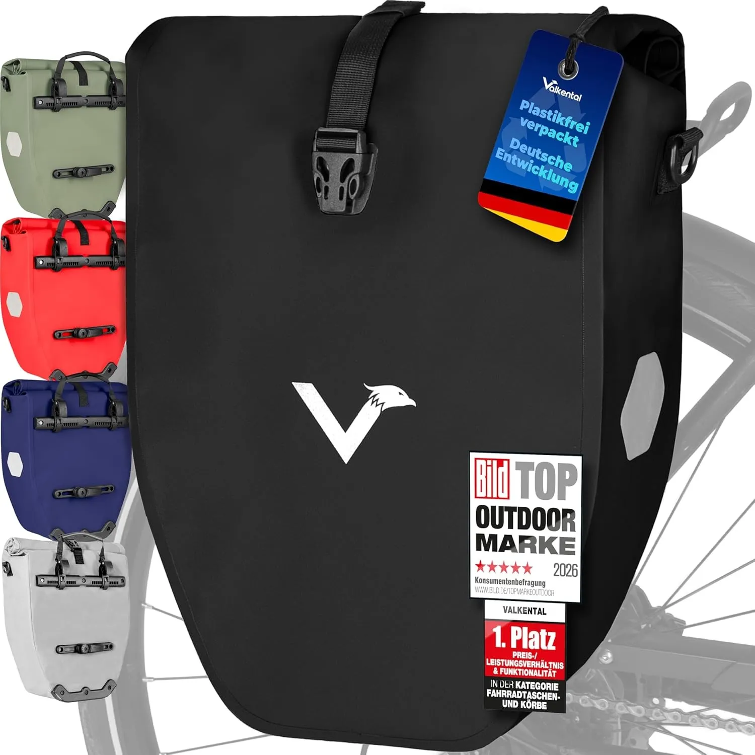 Valkental Gepäckträgertasche, Wasserdicht & Abschließbar