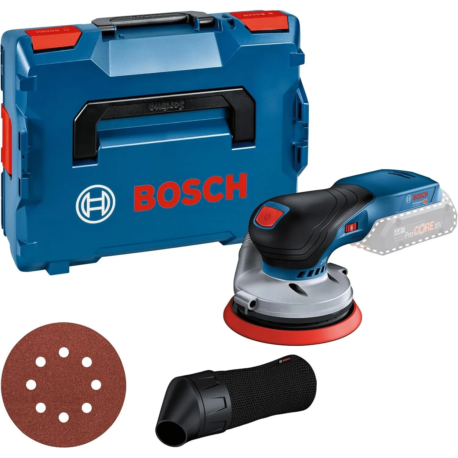 Bosch Professional 18V System Akku Exzenterschleifer GEX 18V-125 (inkl. Schleifteller (125mm), 1x Schleifpapier, Staubb…
