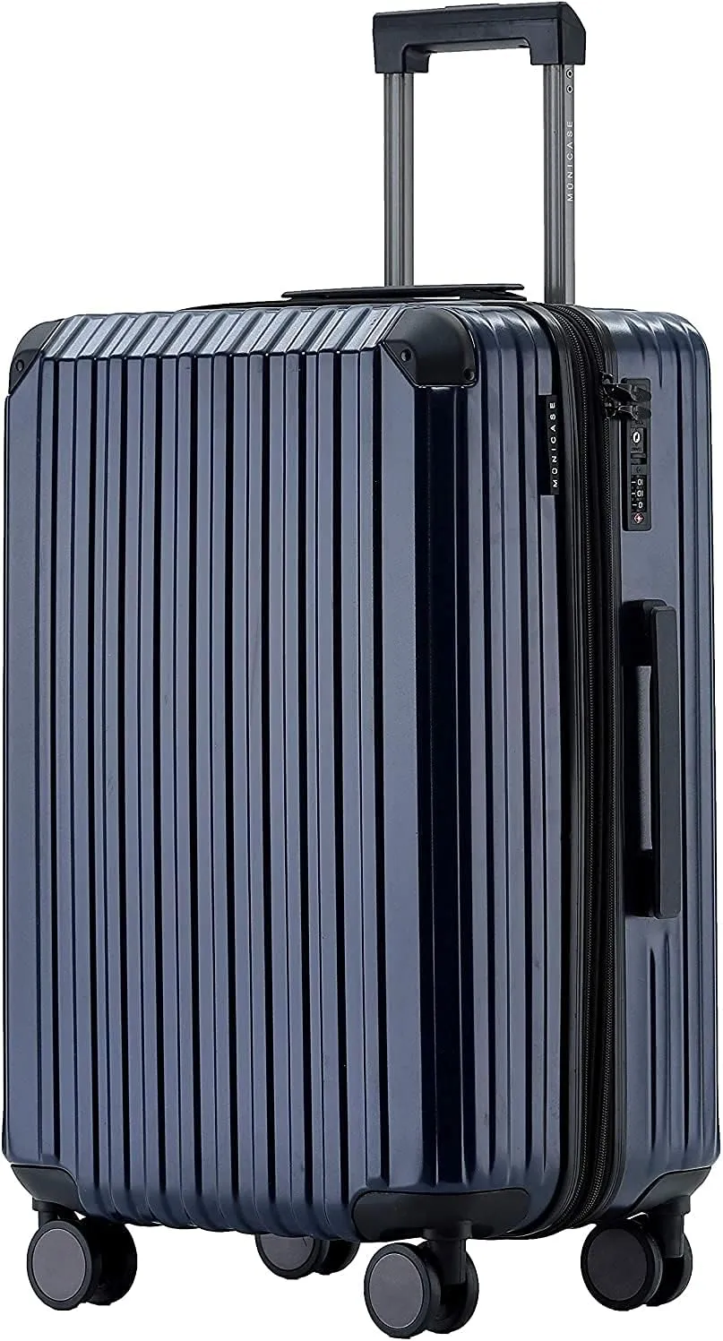 Münicase M816 TSA Lock Suitcase Travel Suitcase, Trolley Suitcase Set, Hard Shell Board Case, darkblue, Medium case