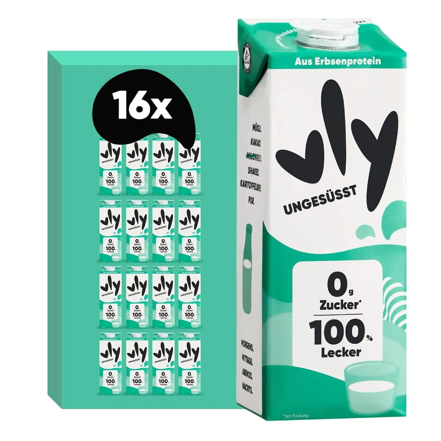 vly UNGESÜSST - 0g Zucker | Die vegane Milchalternative aus Erbsenprotein | Reich an Ballaststoffen, Calcium, Vitaminen…