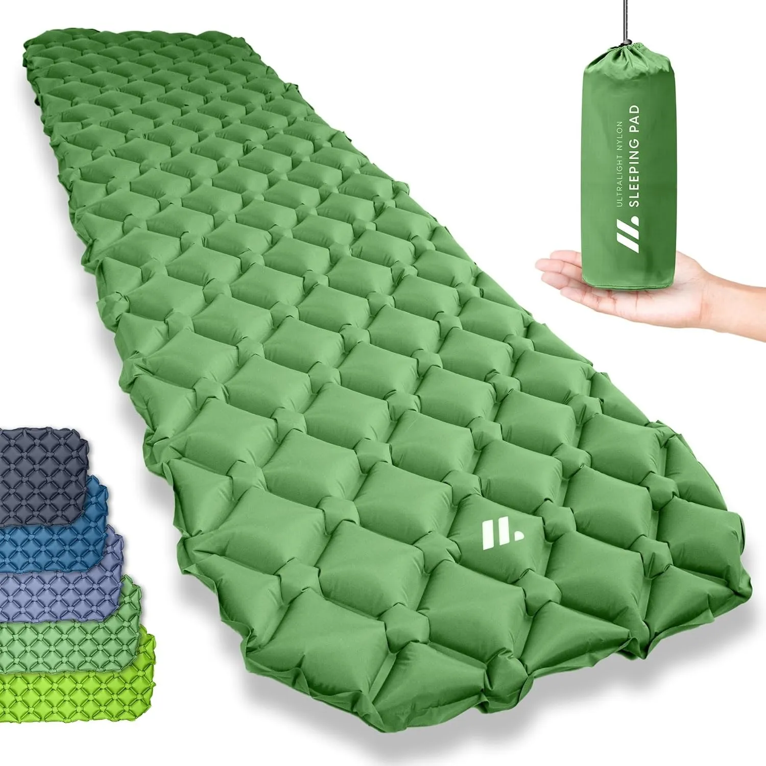 NORDMUT Isomatte Ultraleicht [mit Reparaturset] kleines Packmaß - Aufblasbare Luftmatratze Camping - Camping Matratze W…