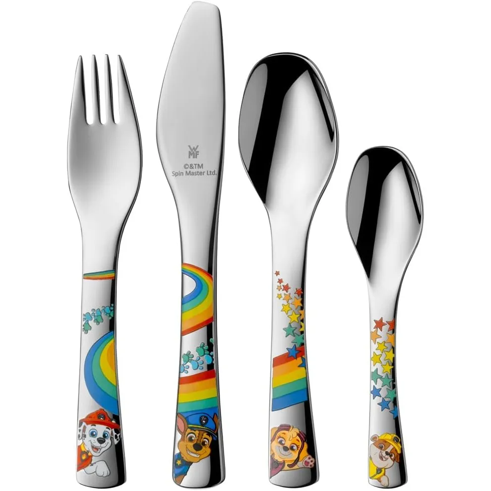 WMF Paw Patrol Kinderbesteck Set 4-teilig, Kinderbesteck Edelstahl, Besteck Kinder ab 3 Jahre, Cromargan poliert, spülm…