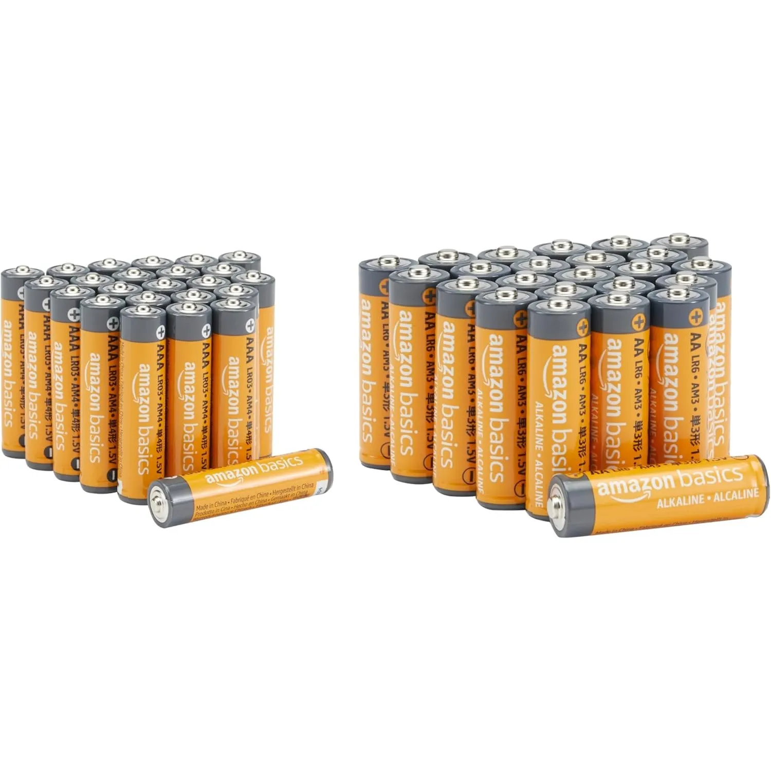 Amazon Basics Hochleistungs-Alkali-Batterien, AA und AAA, Vorteilspack, 24 AA-Batterien und 24 AAA-Batterien, 1,5 V, 10…