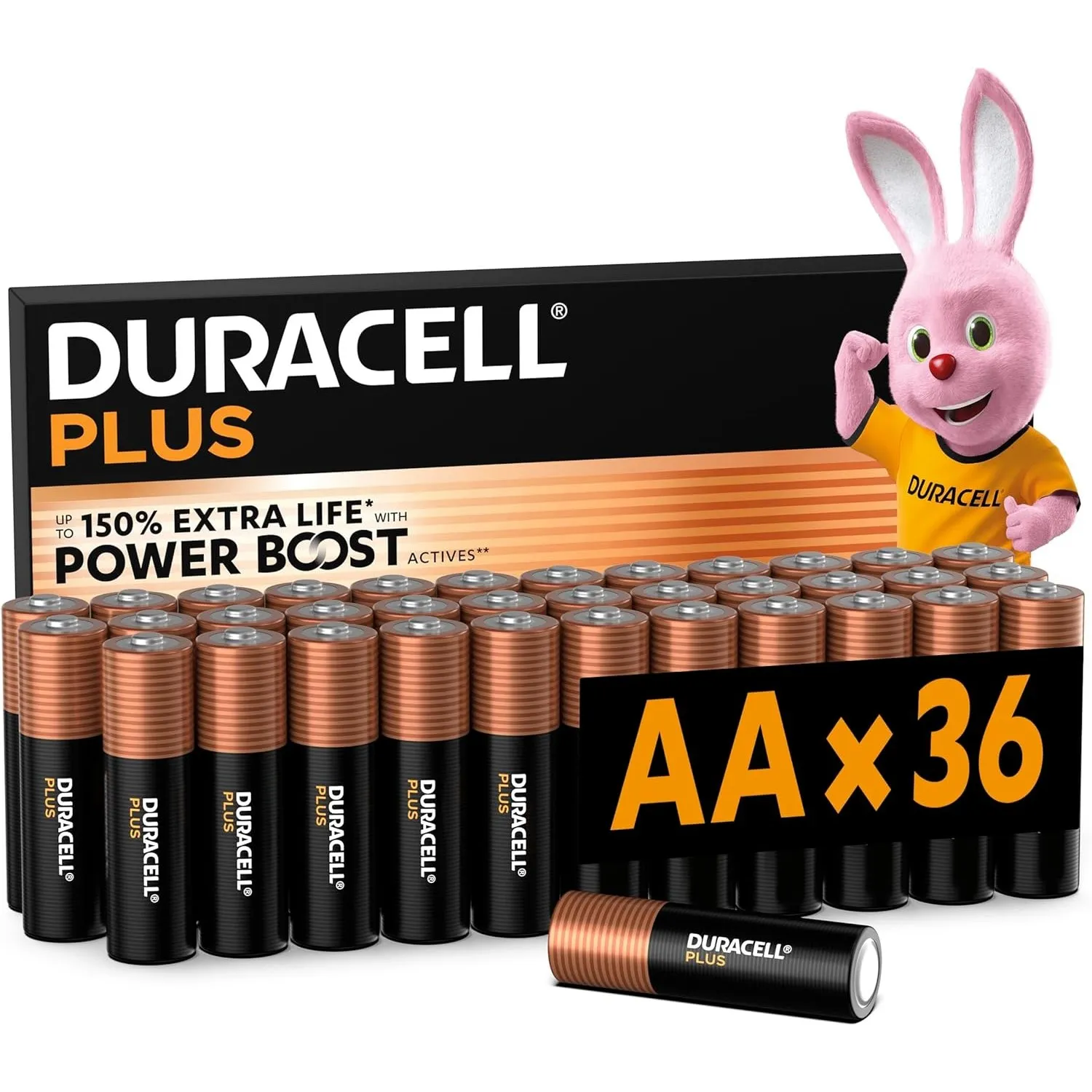 DURACELL Plus AA Alkaline-Batterien (36 Stück) 1.5V, LR06