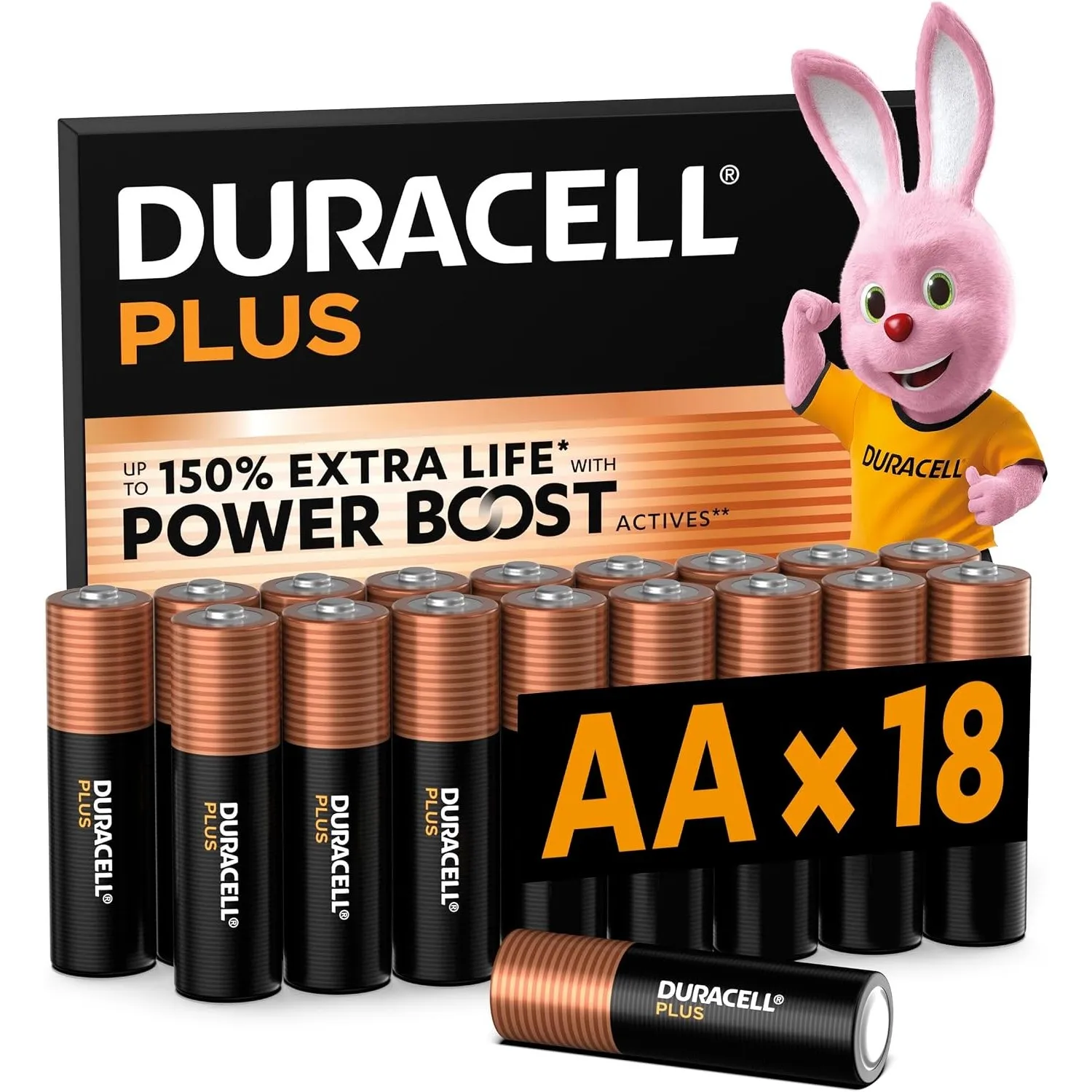 DURACELL Plus AA Alkaline-Batterien (18 Stück) 1.5V, LR06