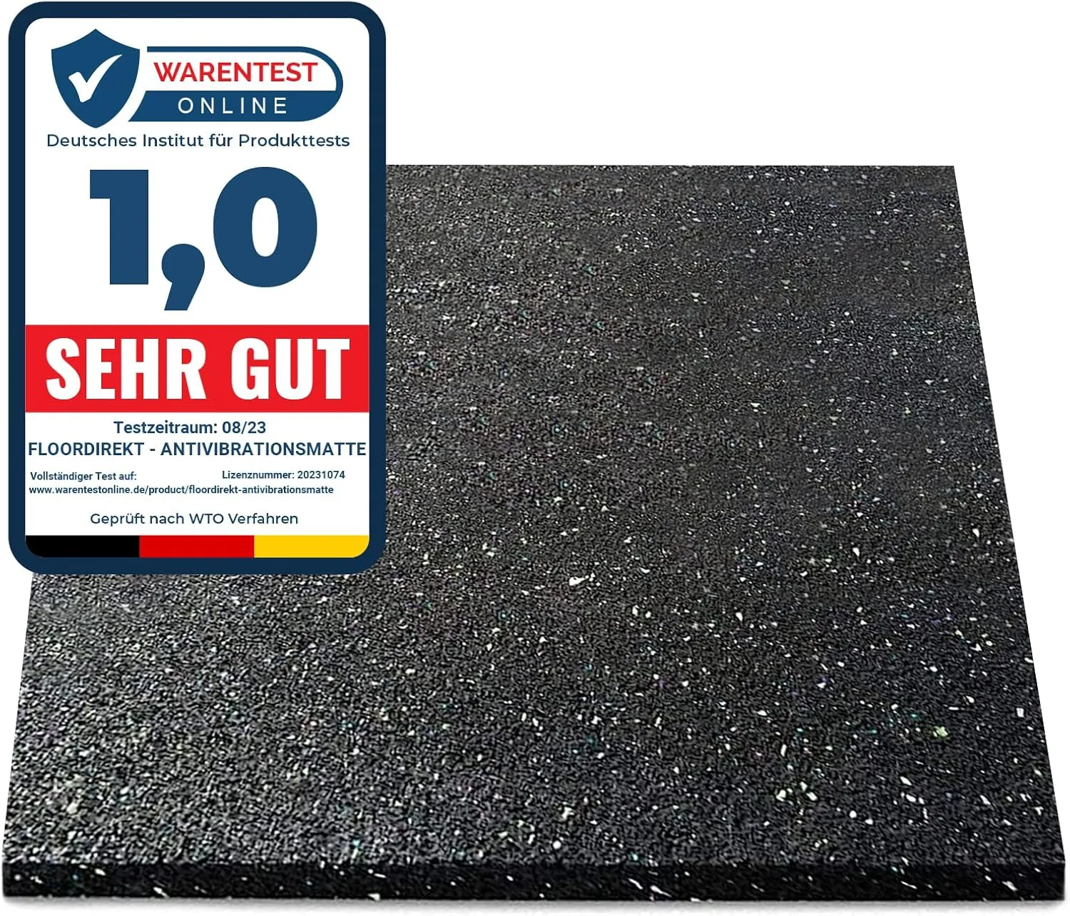 Floordirekt Premium Antivibrationsmatte 60x60cm - Made in Germany - für Waschmaschine Trockner etc. - zuschneidbar - in…