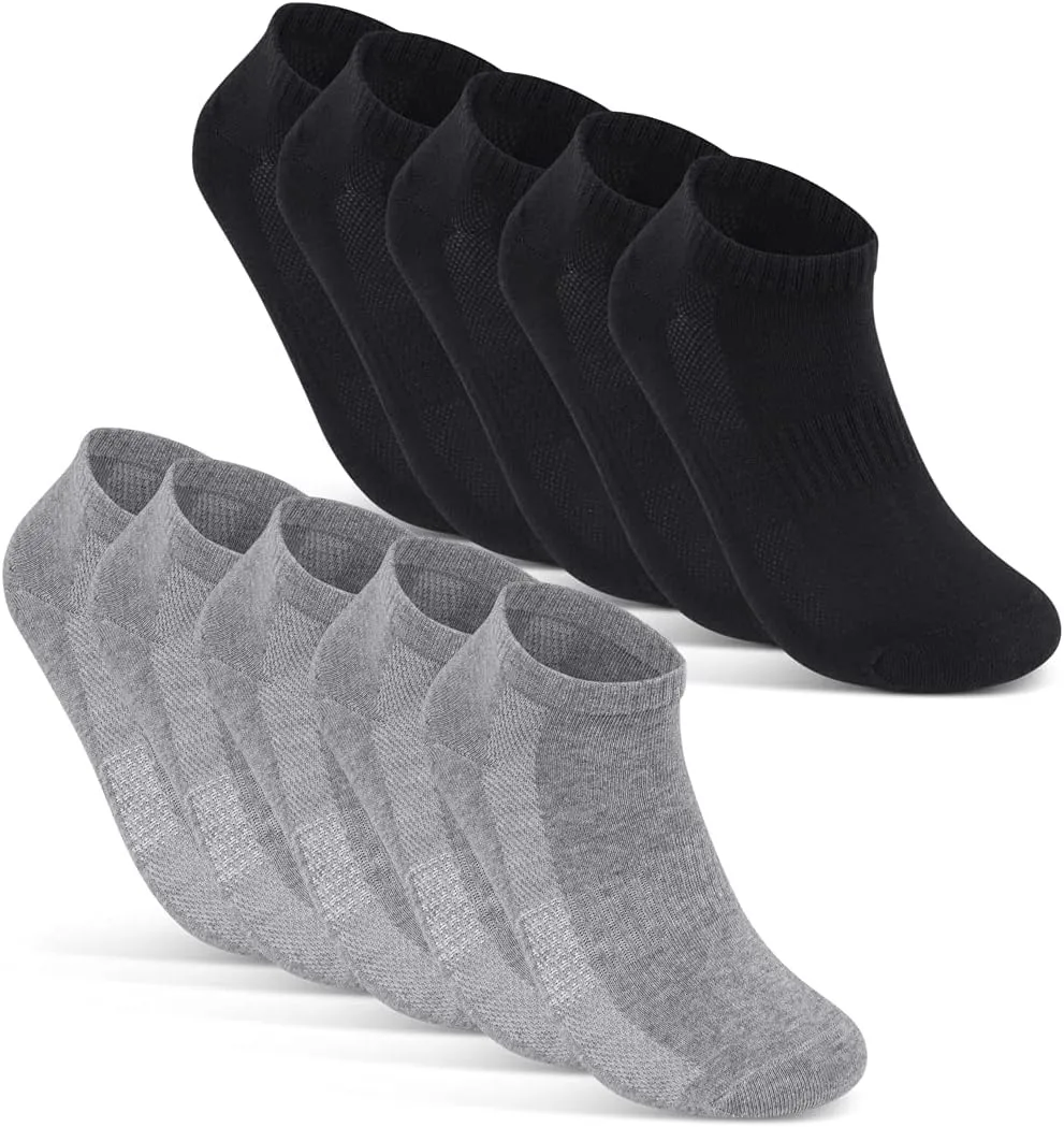 10 Pairs of Trainer Socks for Men and Women, Short Sports Socks, Cotton, Breathable