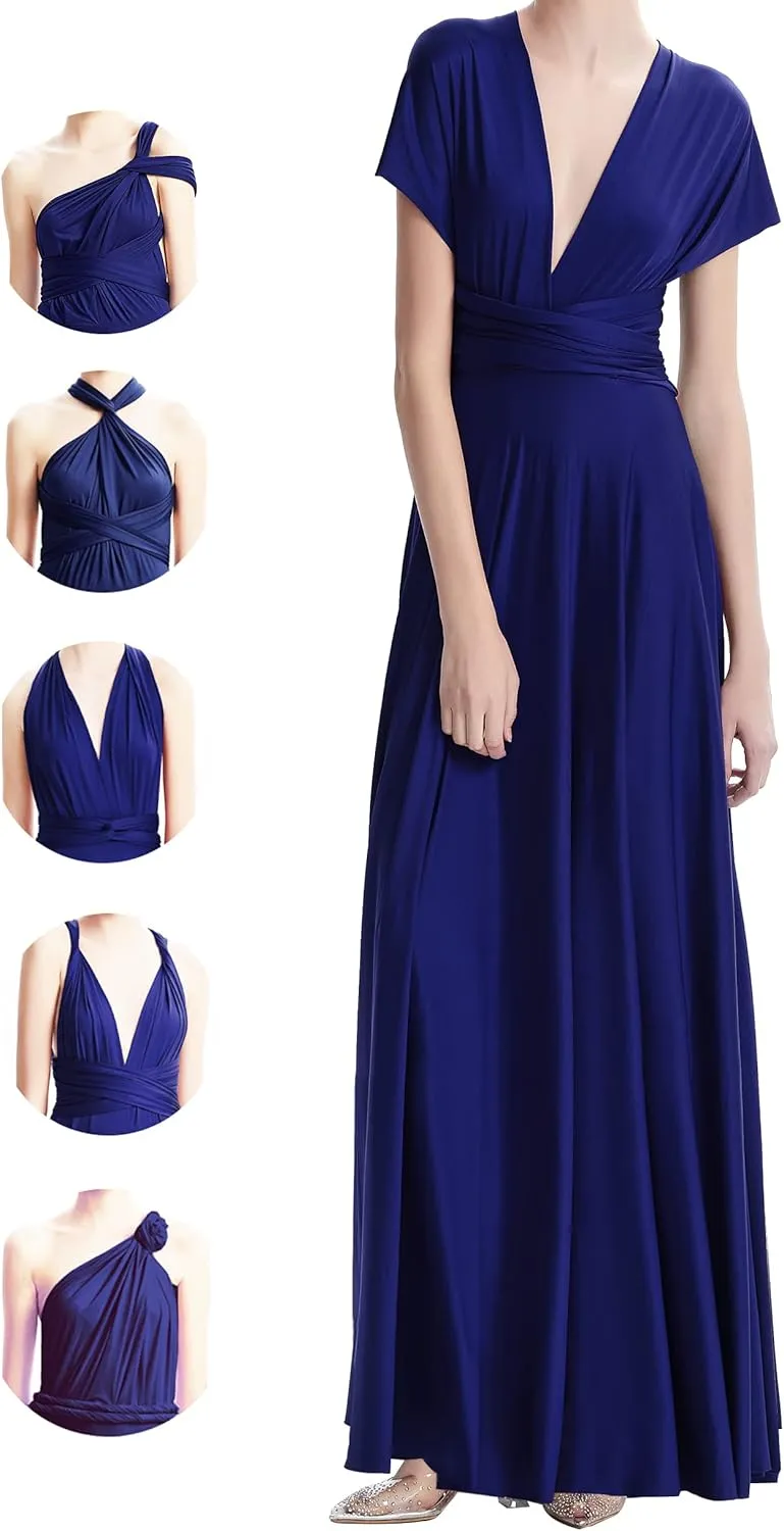 Infinity Kleid mit Bandeau Brautjungfernkleider, Lang Einheitsgröße Wickelkleid Damen, Multiway Kleid Hochzeitsgäste Tr…