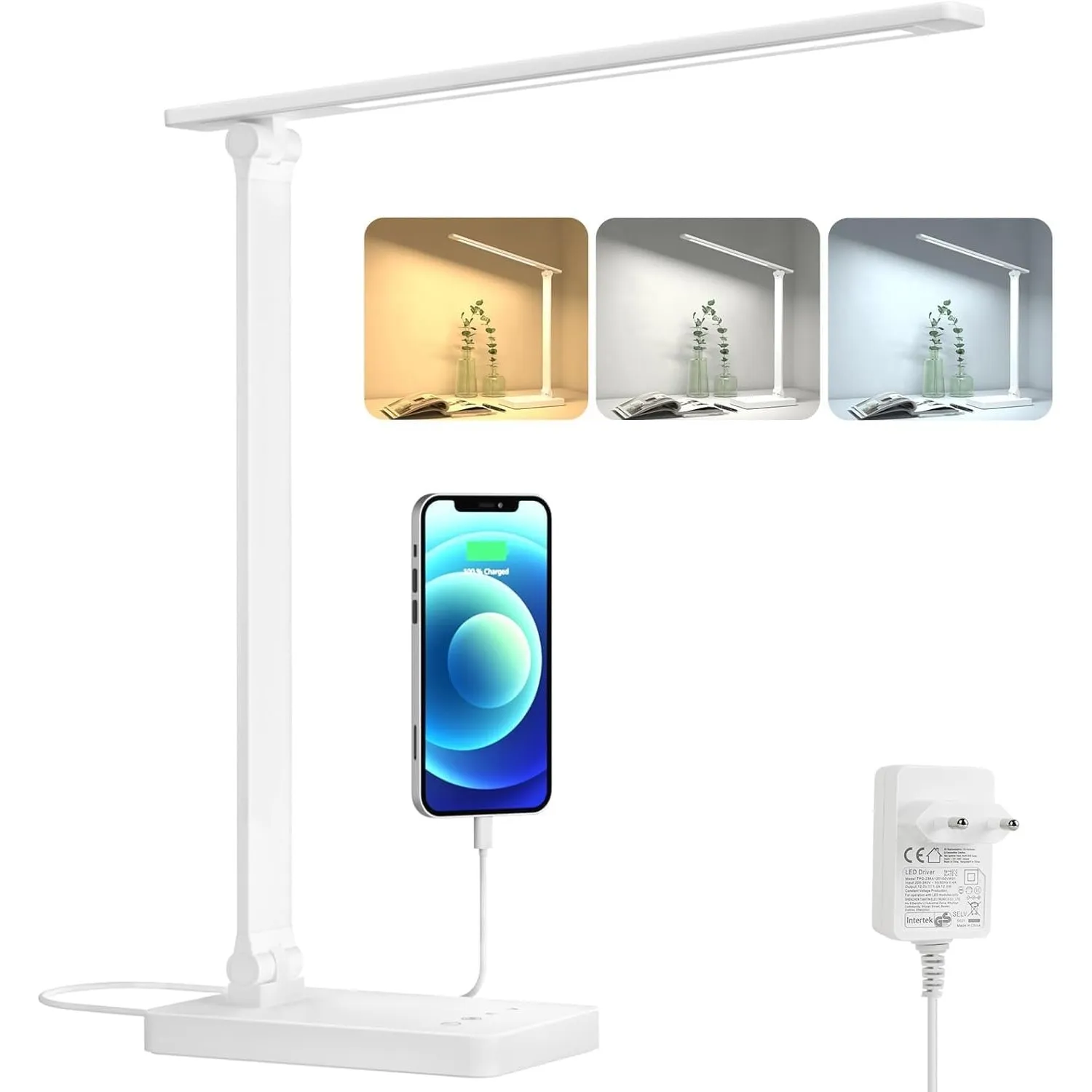 Lepro LED Schreibtischlampe 15W, 655LM, 3 Farbmodi & 5 Helligkeitsstufen