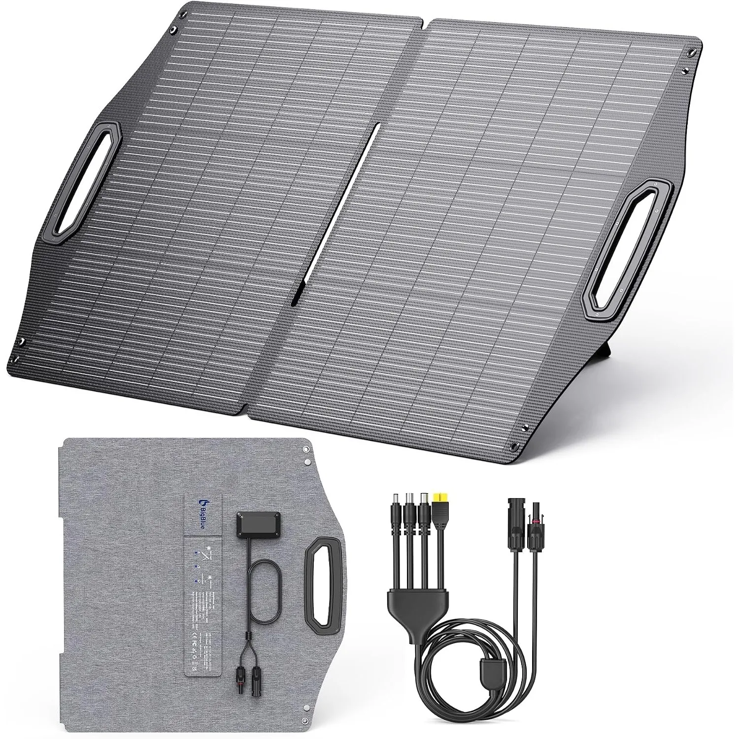 BigBlue 100W Faltbares Solarpanel mit USB-C(PD45W)+USB-A(QC 3.0, 18W)+MC-4