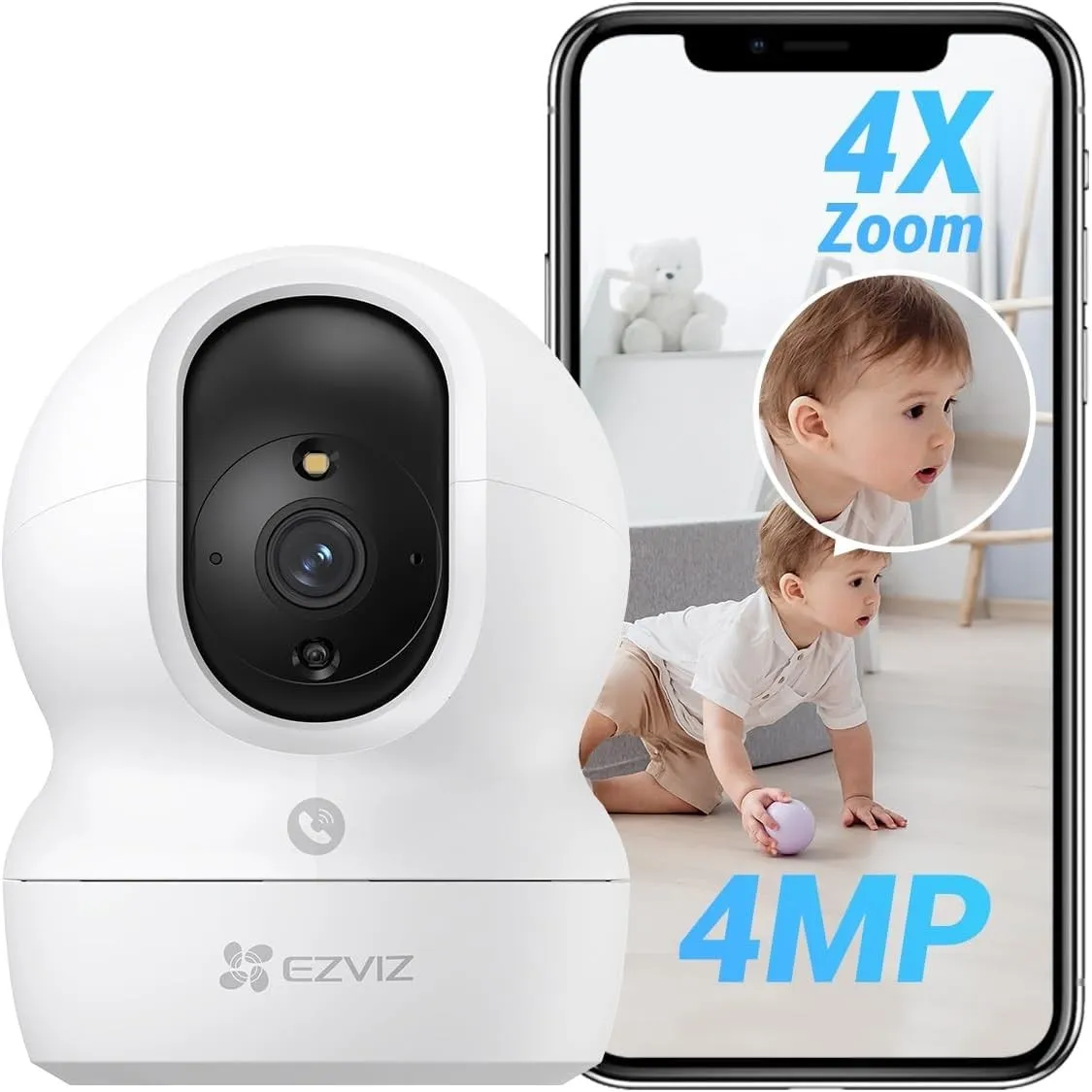 EZVIZ CP1 Pro 4MP WLAN Indoor Überwachungskamera, Baby Monitor Innenkamera