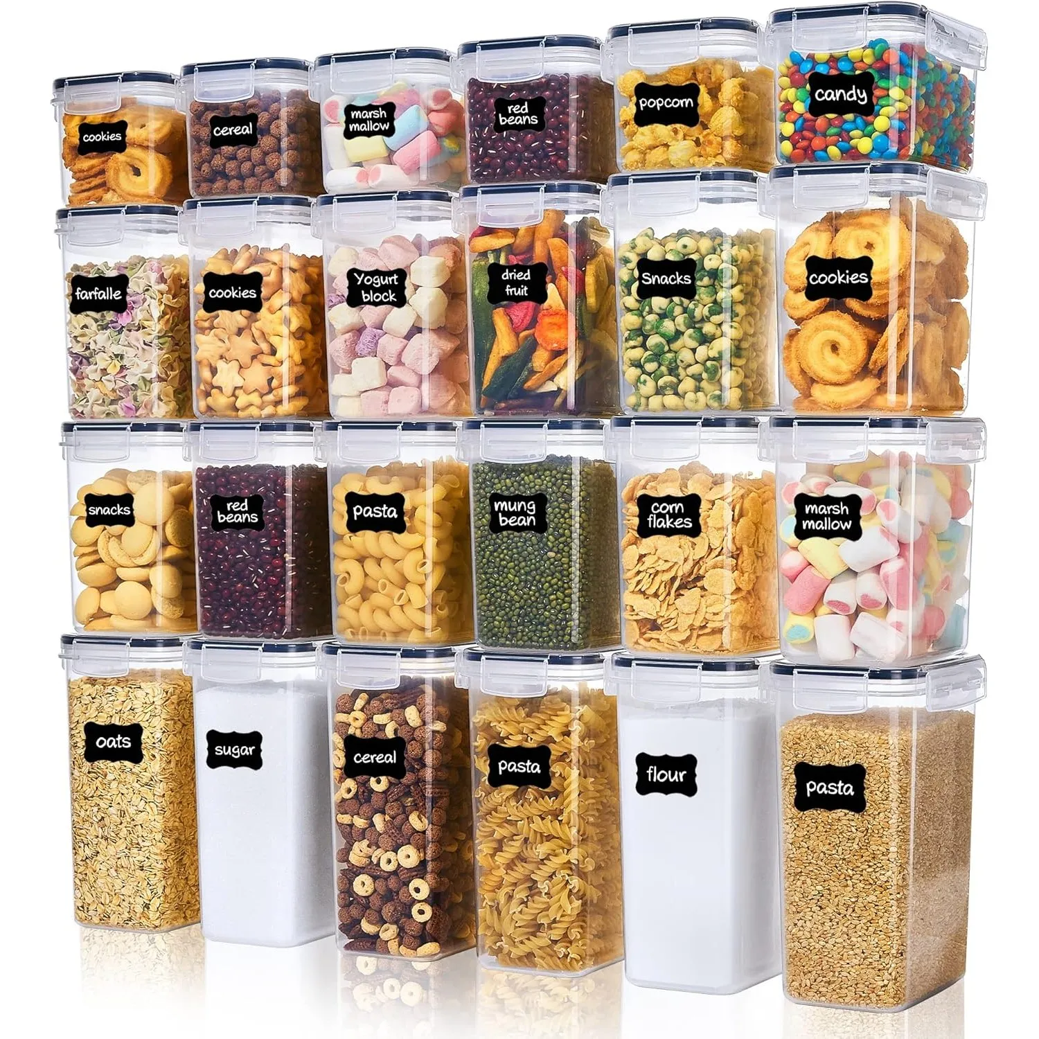 Vtopmart Set of 24 Vorratsdosen mit Deckel Luftdicht 33.6 L