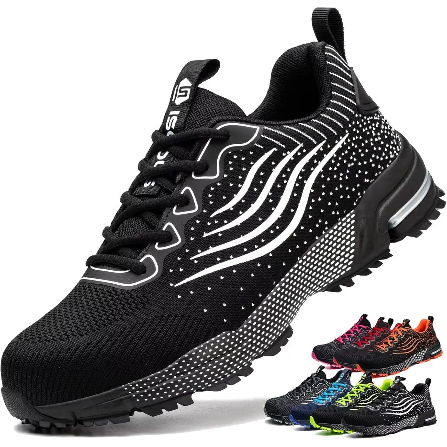 ISOOUS Sicherheitsschuhe Herren Damen Arbeitsschuhe Leicht Atmungsaktiv rutschfest Stahlkappe Schutzschuhe